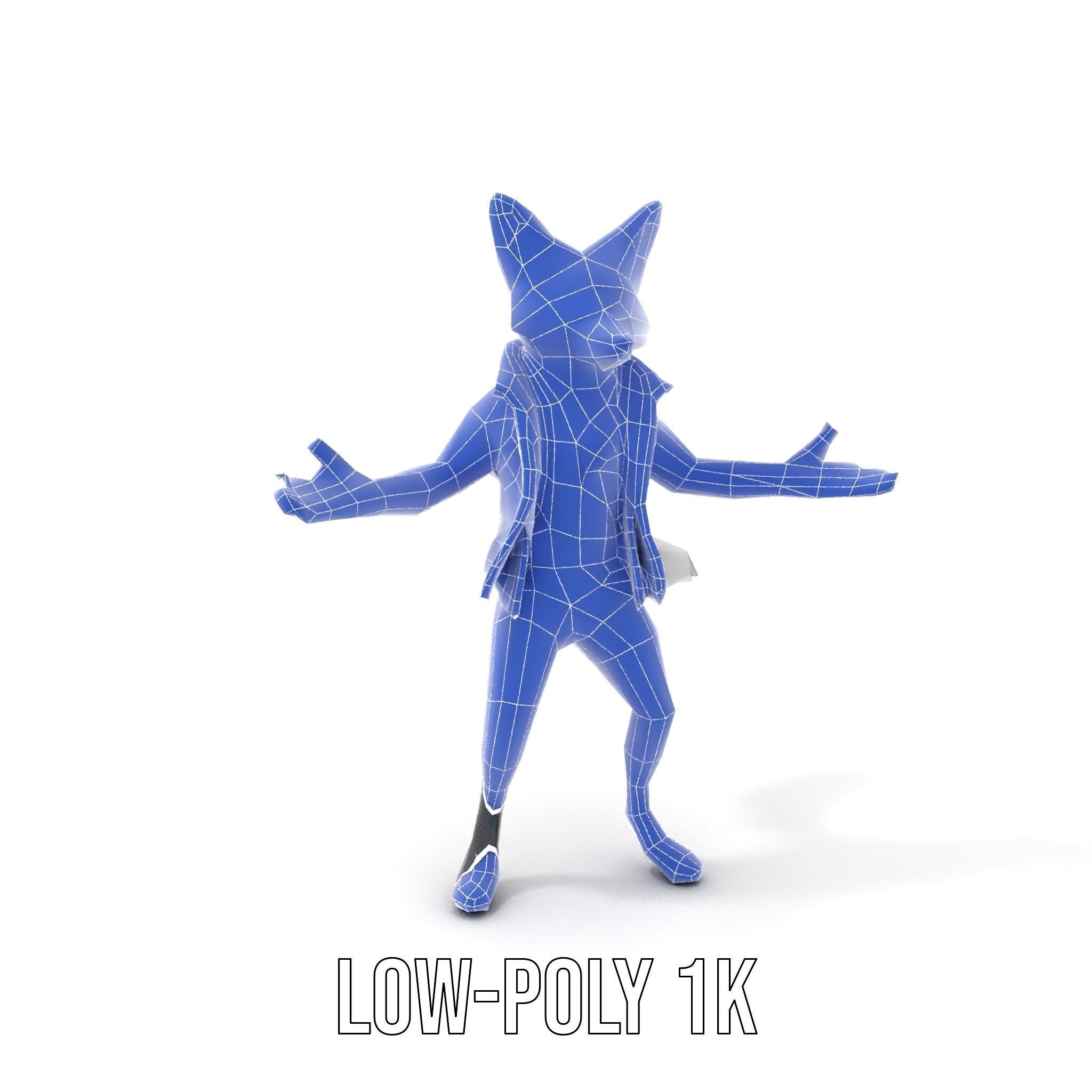 Anthropomorphic Fox Character Rigged and Animated with PBR Te... Low-poly 3D model_17