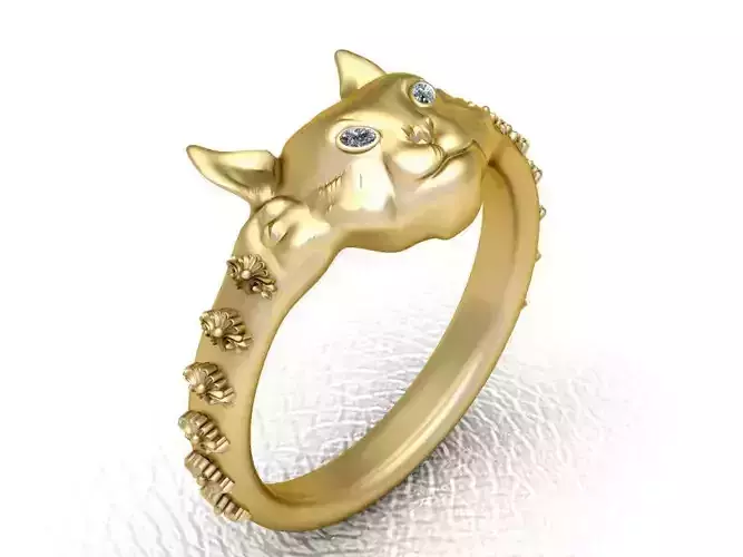 cat ring design 3D printable model  