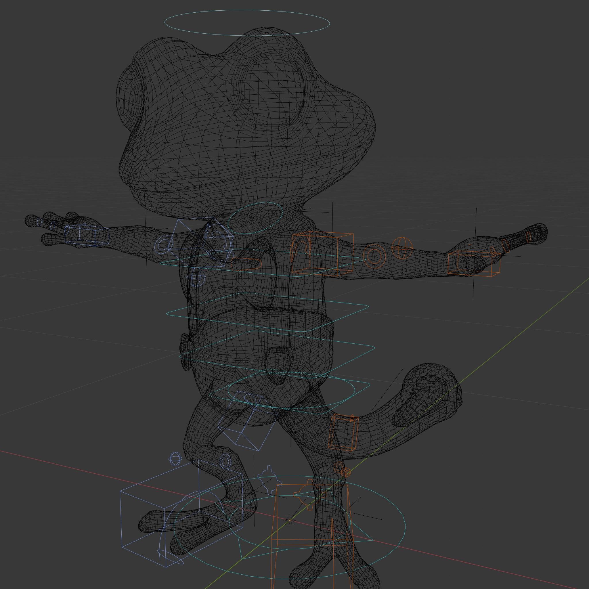 Charming Gecko in Polka Dot Bowtie Rigged and Animated Model Low-poly 3D model_6