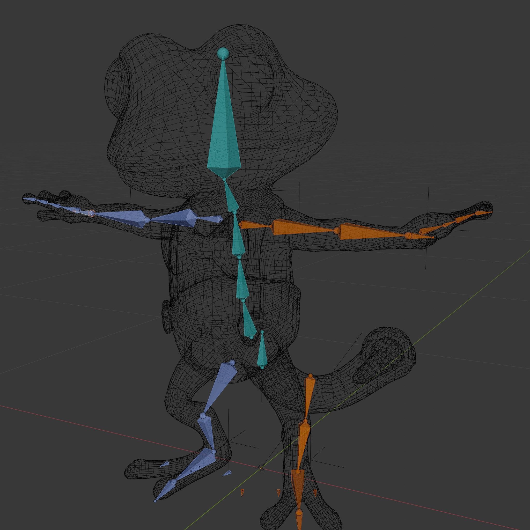 Charming Gecko in Polka Dot Bowtie Rigged and Animated Model Low-poly 3D model_7