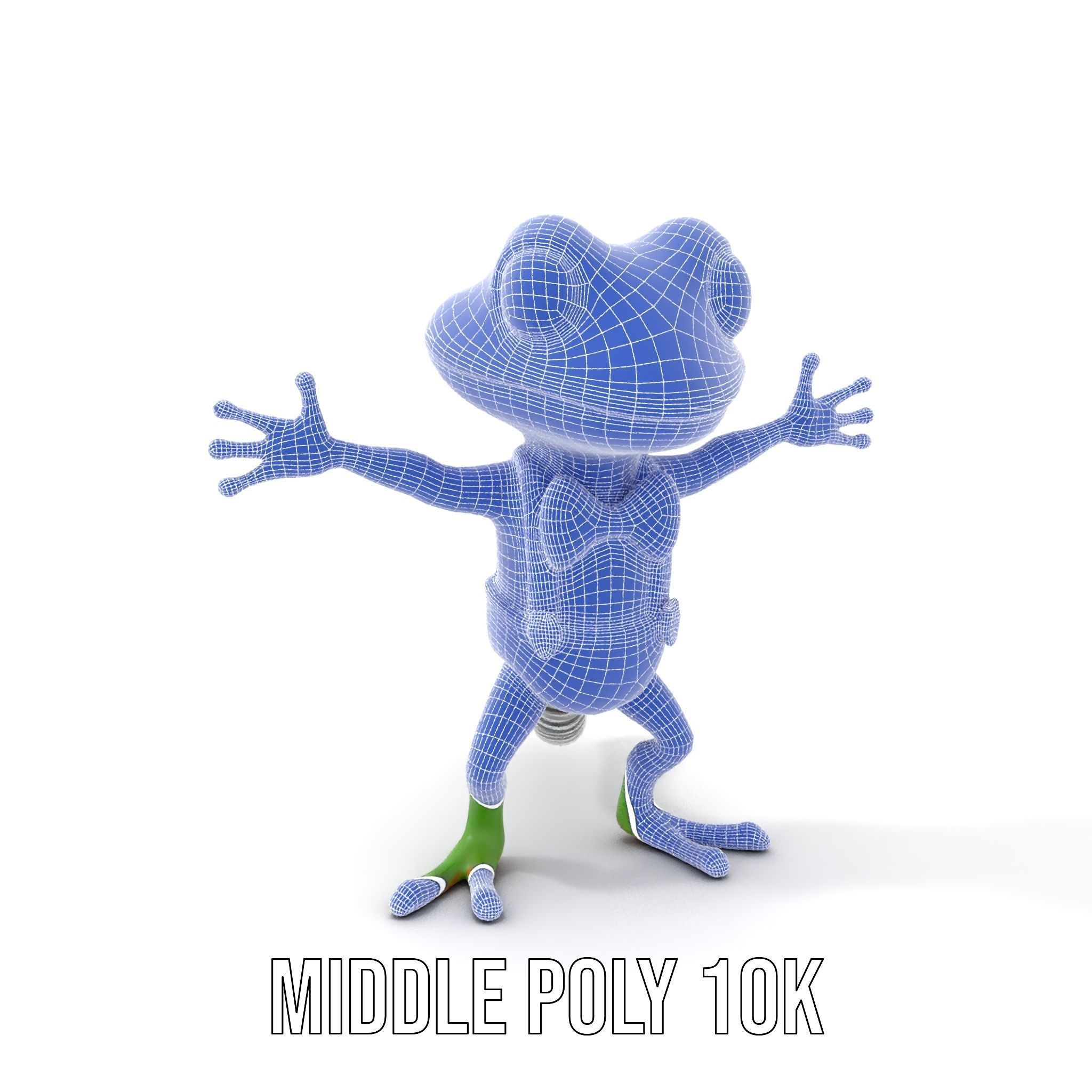 Charming Gecko in Polka Dot Bowtie Rigged and Animated Model Low-poly 3D model_28