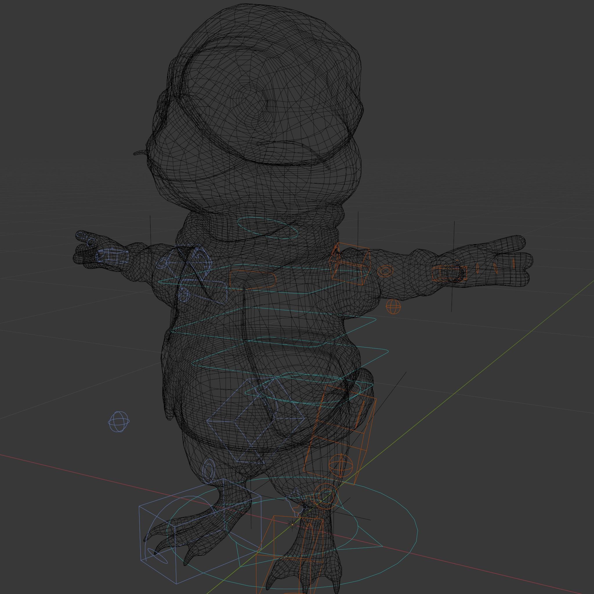 Animated Rigged Character Model Cozy PlaidClad Creature Low-poly 3D model_7