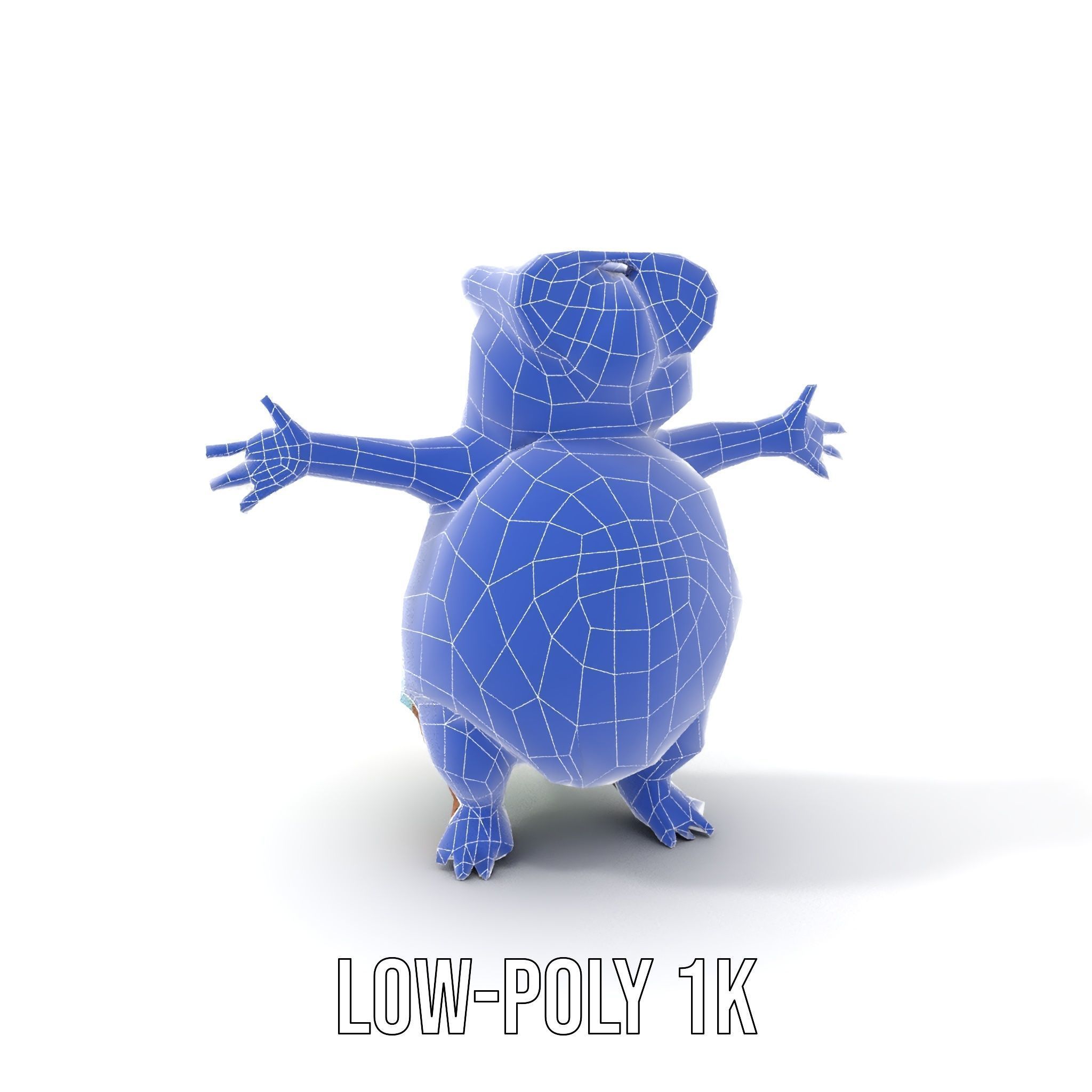 TieDye Tortoise Character  Rigged and Animated Low-poly 3D model_12