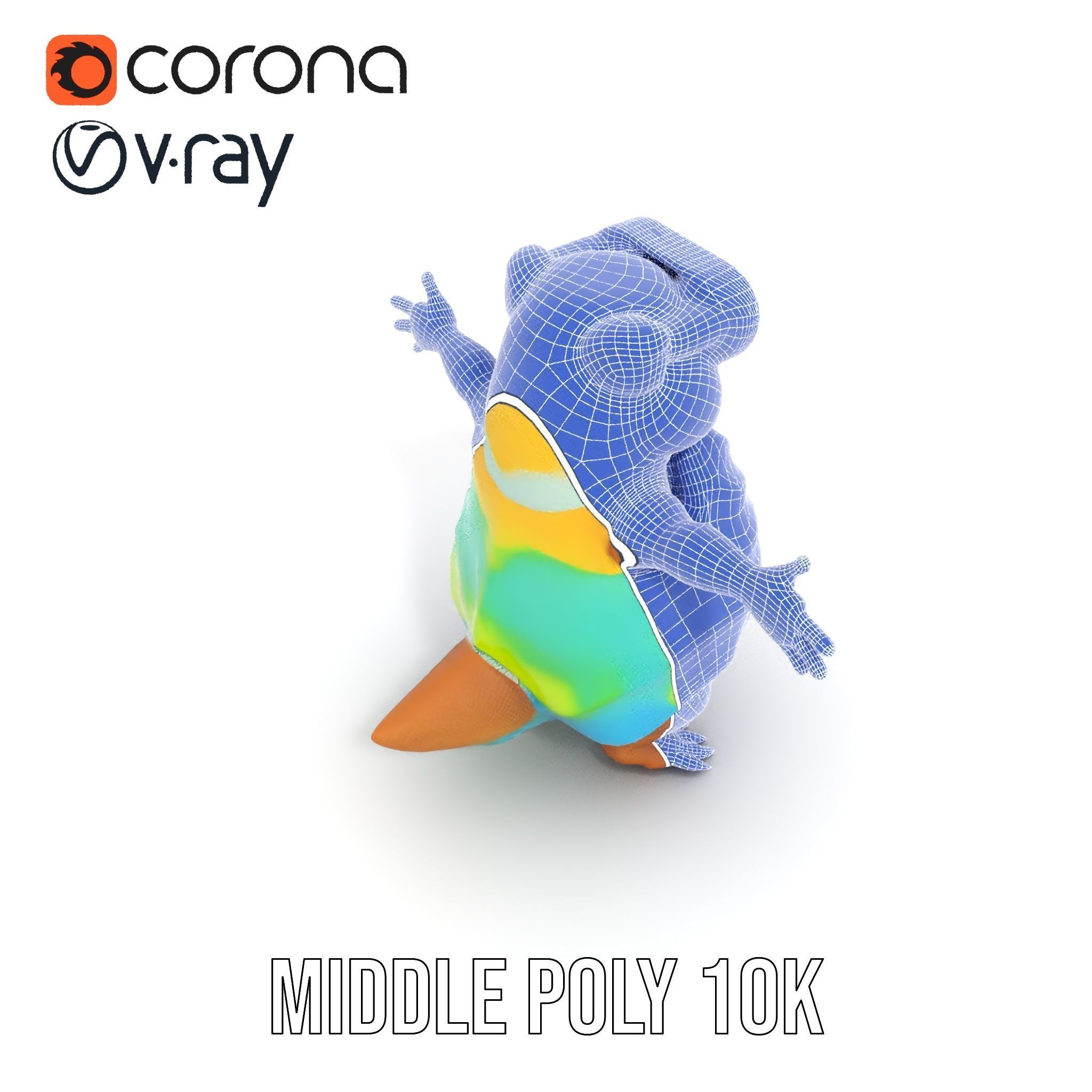 TieDye Tortoise Character  Rigged and Animated Low-poly 3D model_27