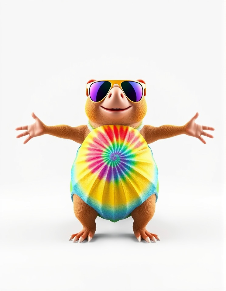 TieDye Tortoise Character  Rigged and Animated Low-poly 3D model_3