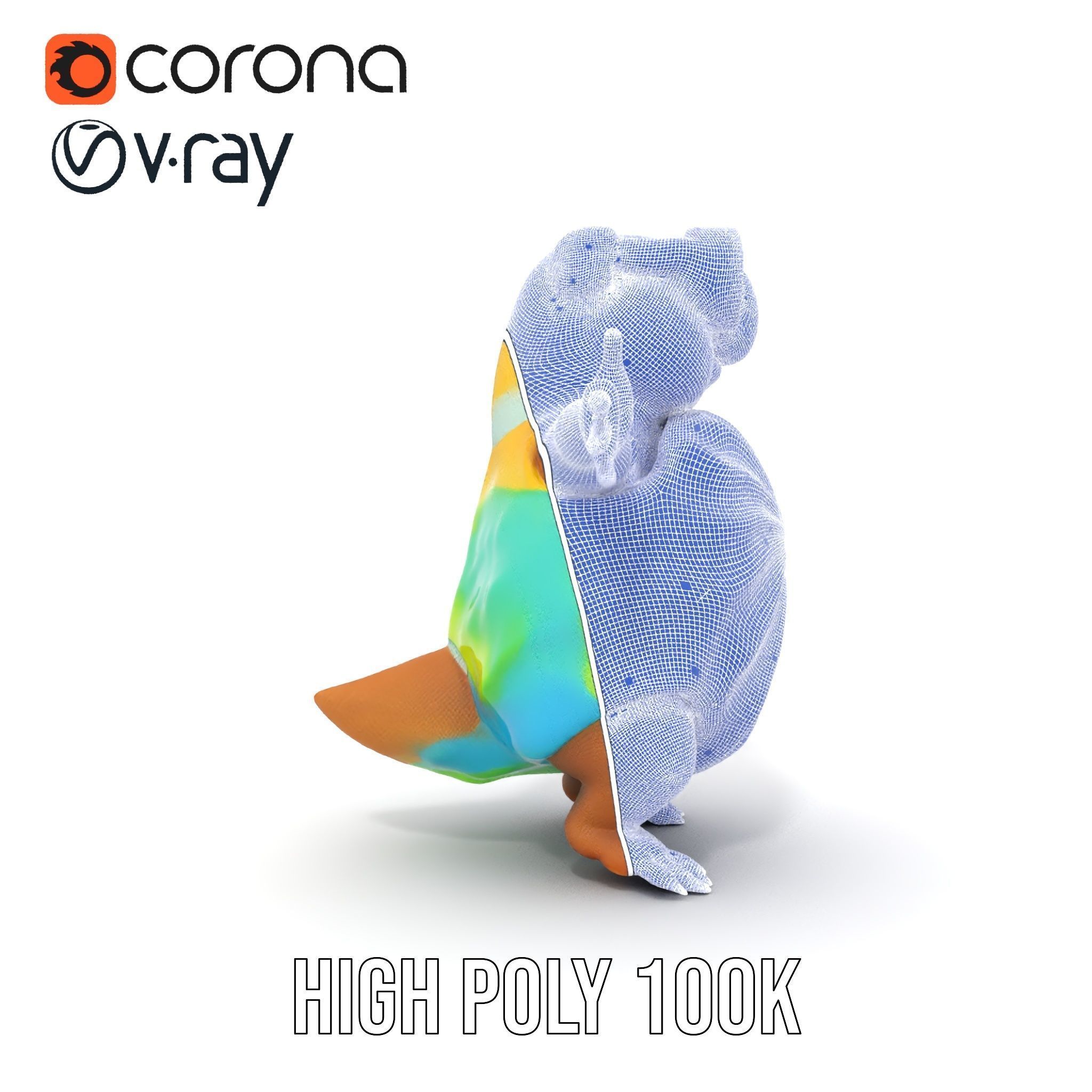 TieDye Tortoise Character  Rigged and Animated Low-poly 3D model_34