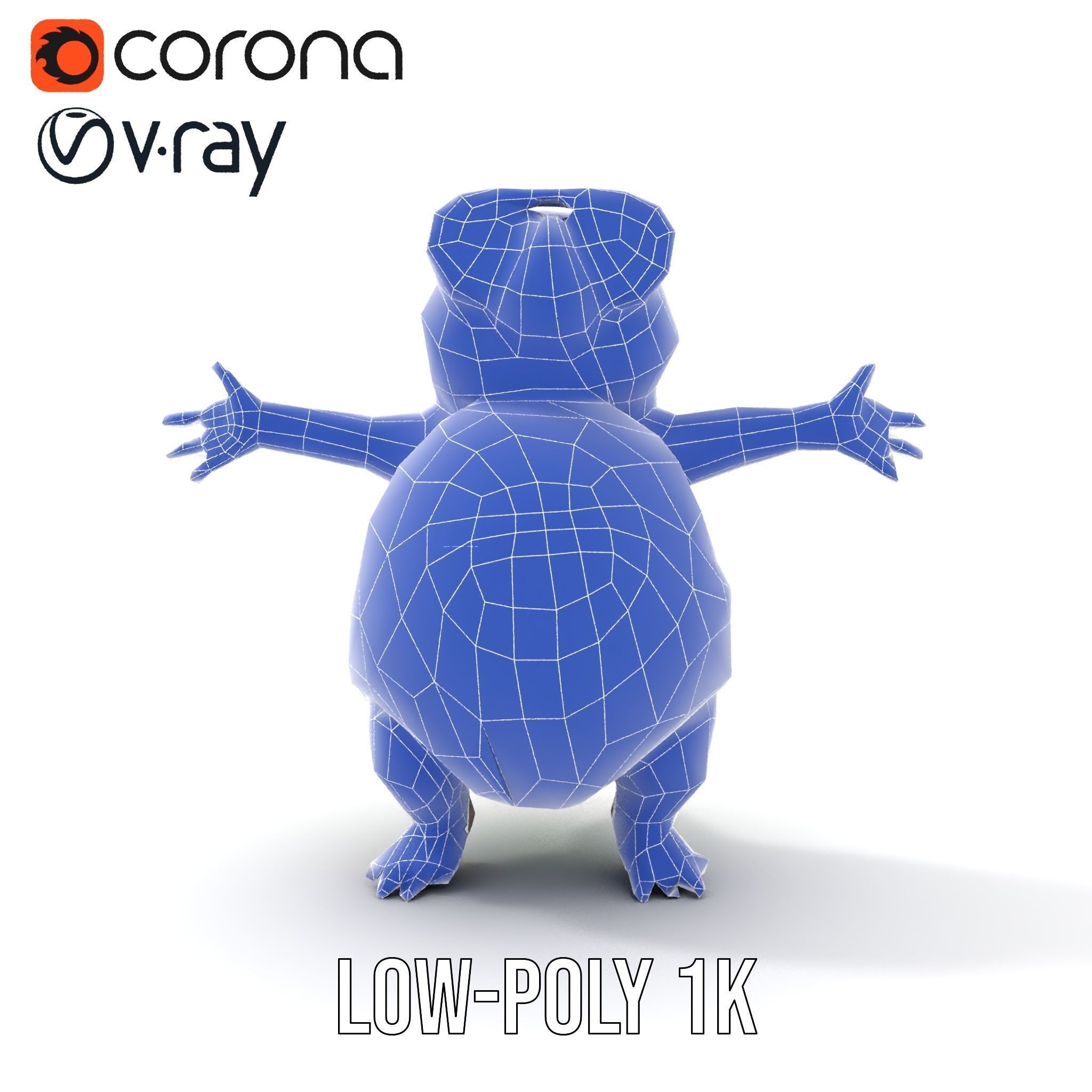 TieDye Tortoise Character  Rigged and Animated Low-poly 3D model_28