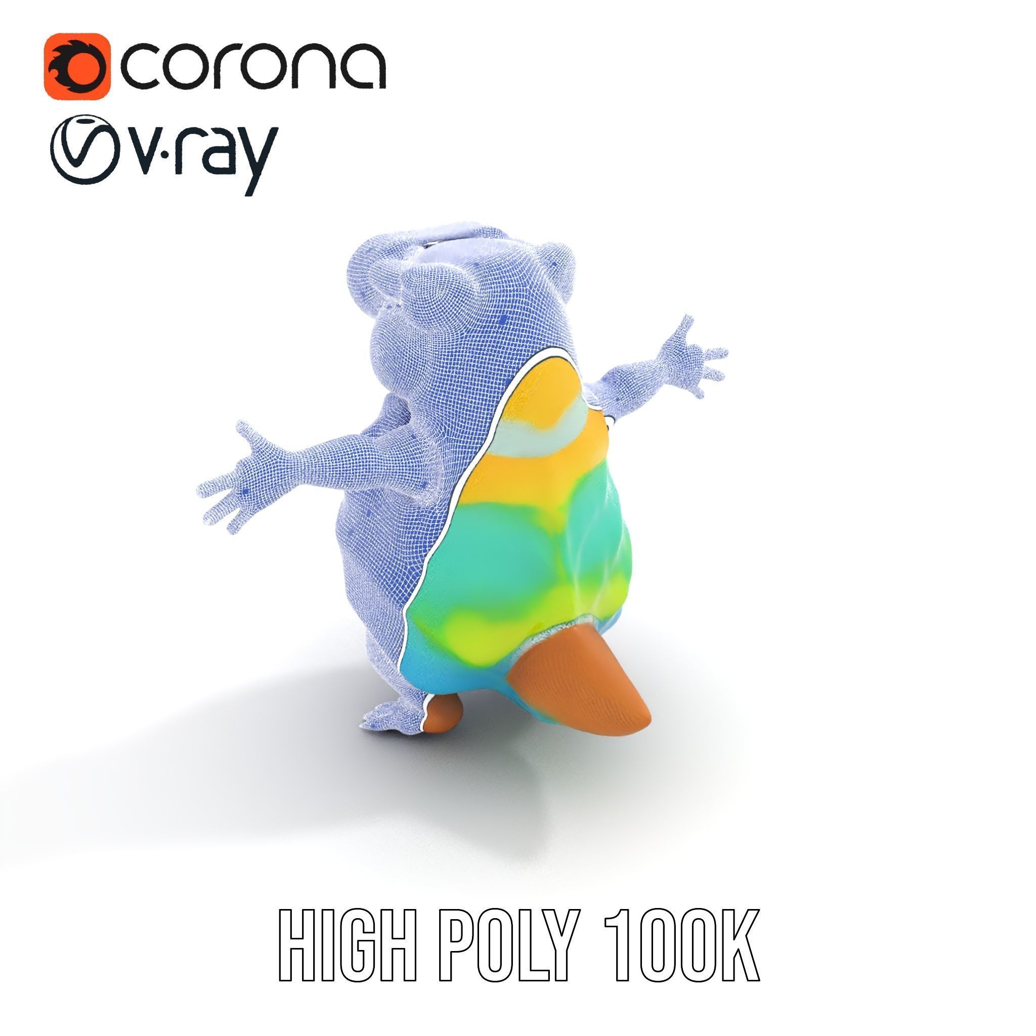 TieDye Tortoise Character  Rigged and Animated Low-poly 3D model_24