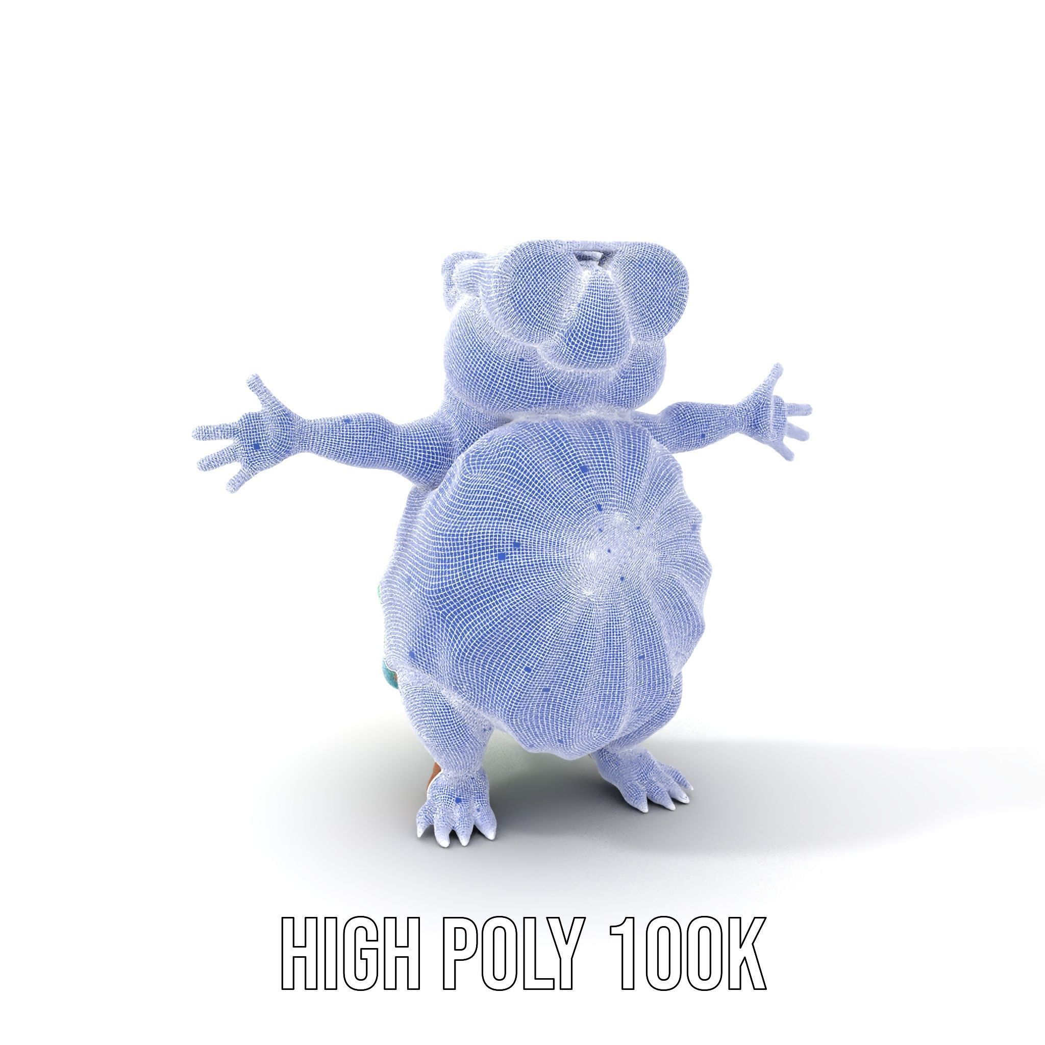 TieDye Tortoise Character  Rigged and Animated Low-poly 3D model_5