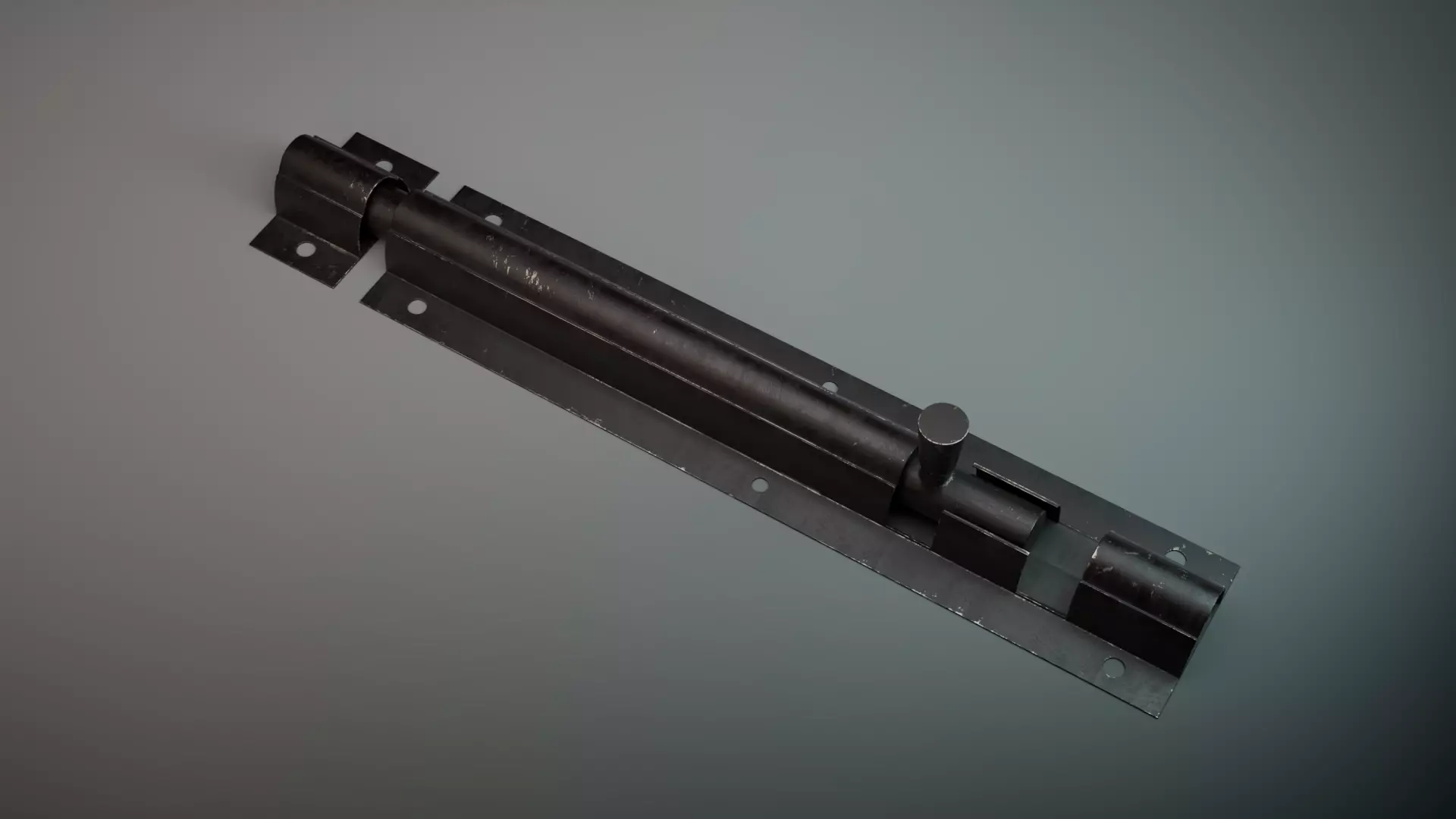 Metal Door Lock Bolt 3D model_0