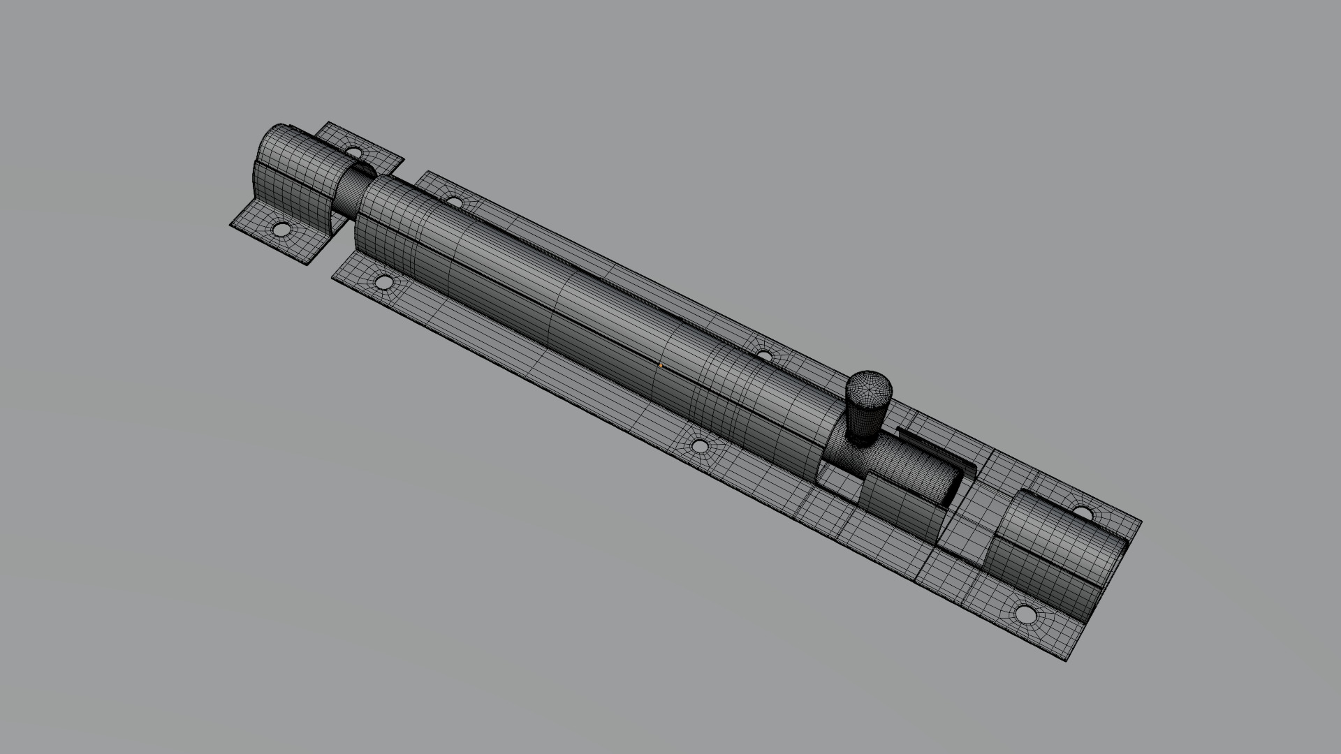 Metal Door Lock Bolt 3D model_4