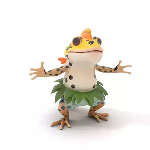 Spotted Tropical Frog Character Model Rigged and Animated Low-poly 3D model