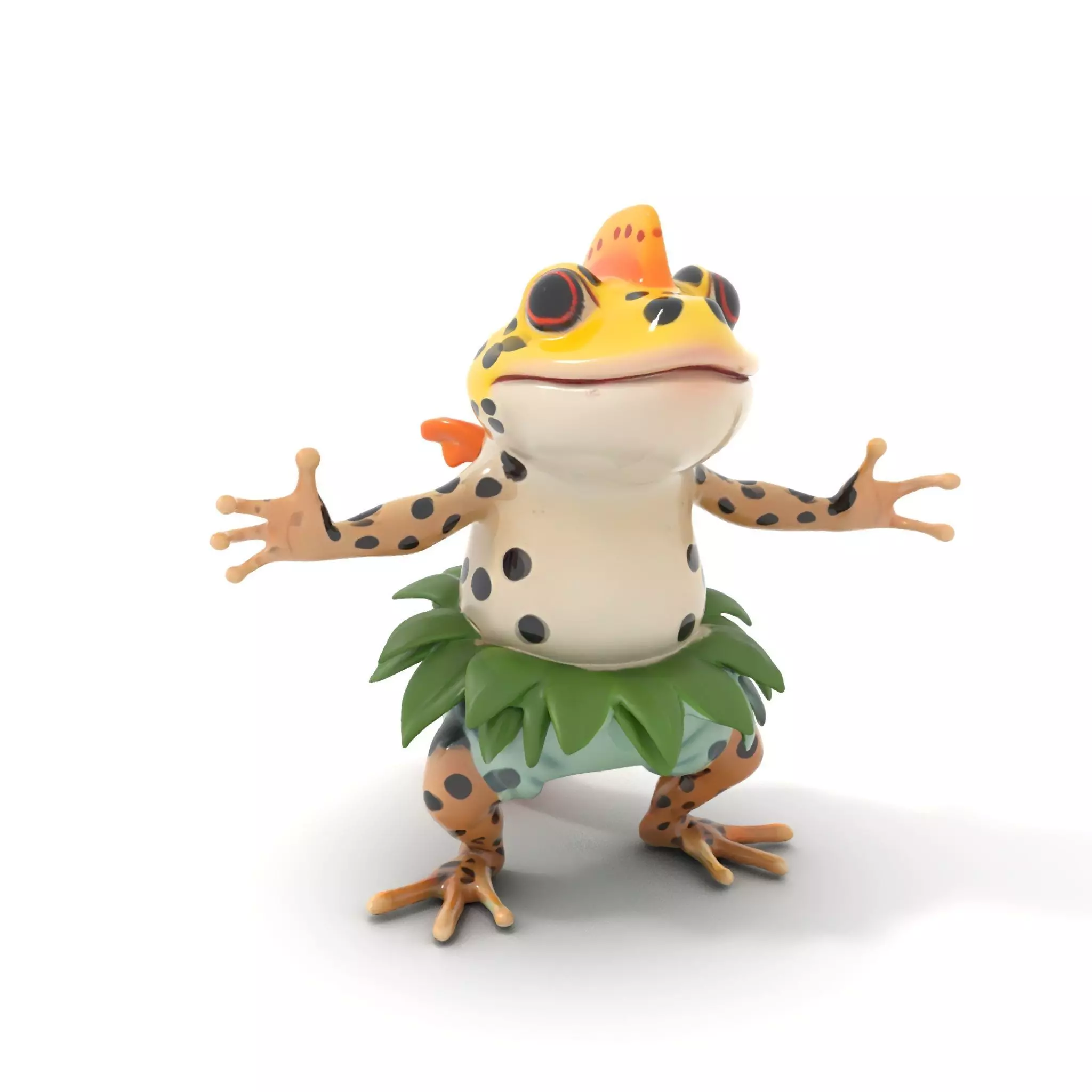 Spotted Tropical Frog Character Model Rigged and Animated Low-poly 3D model