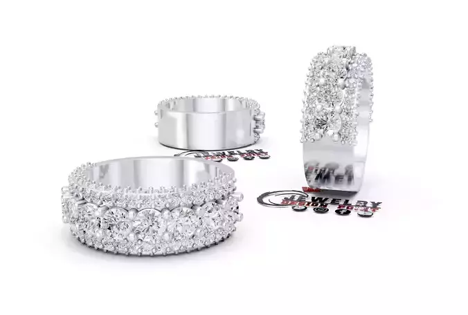 Custom Round Diamond Eternity Ring Wedding Band- Bling Ring Band