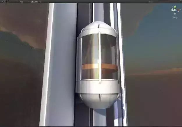 Shuttle elevator realtime scene Low-poly 3D model