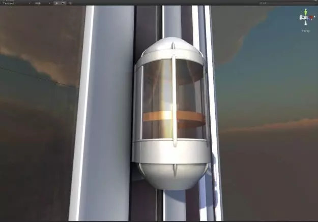 Shuttle elevator realtime scene Low-poly 3D model