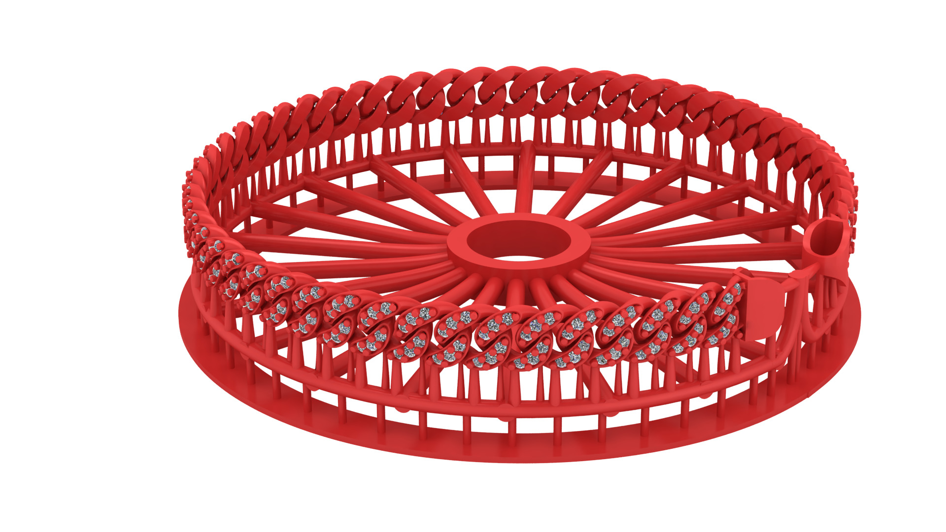 5 SET SPIRAL MIAMI CUBAN LINK SET FOR BRACELET OR NECKLACE 3D Model Collection_4