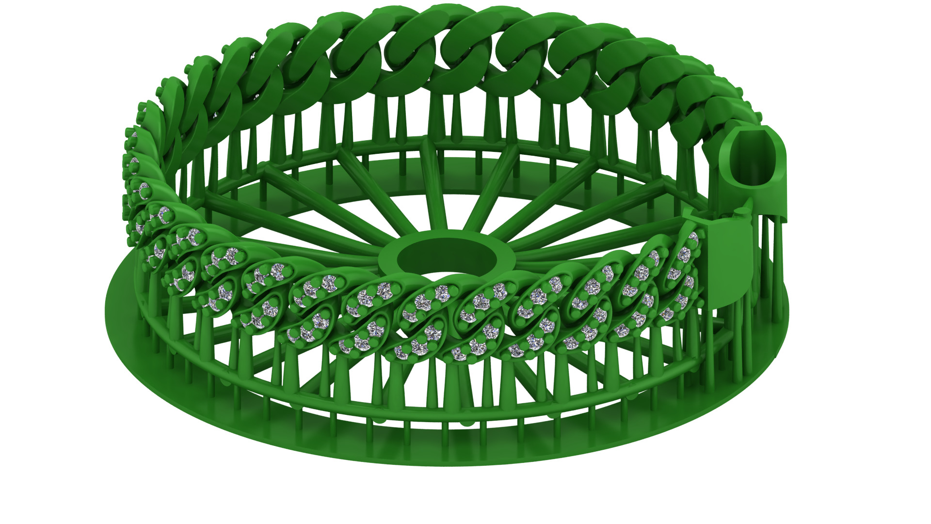 5 SET SPIRAL MIAMI CUBAN LINK SET FOR BRACELET OR NECKLACE 3D Model Collection_1