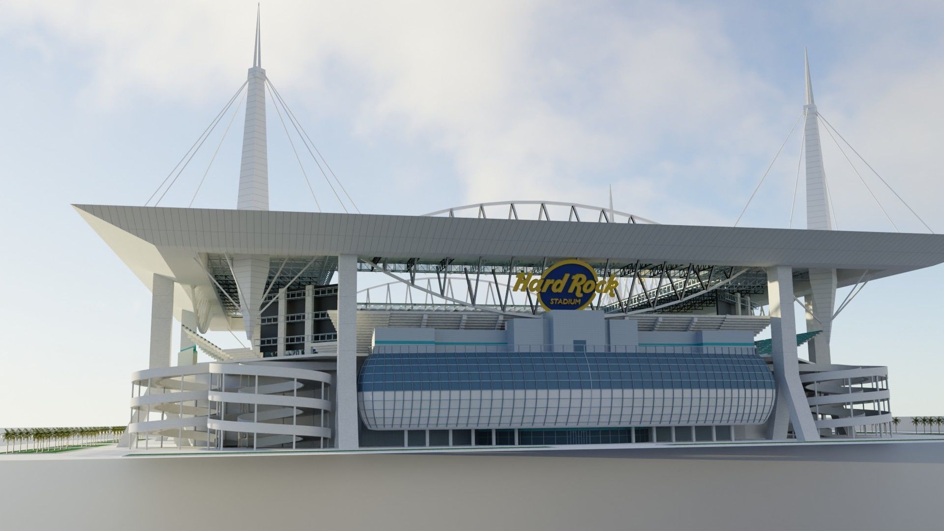 Hard rock stadium 3D model_10