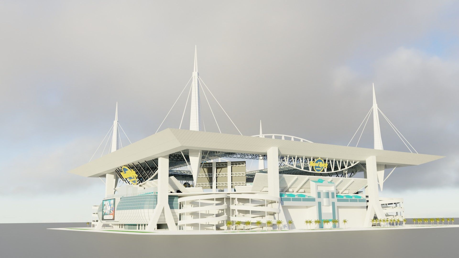 Hard rock stadium 3D model_13