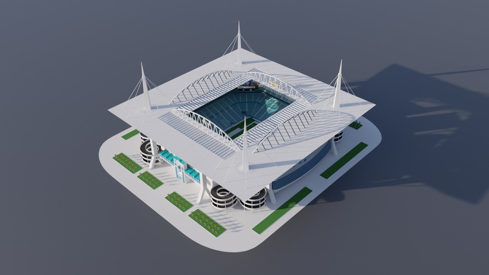 Hard rock stadium 3D model_7