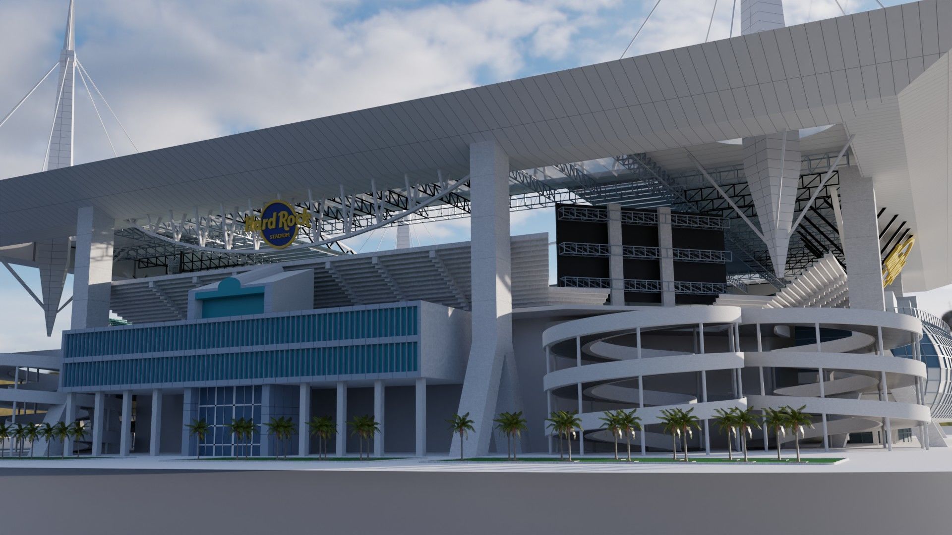 Hard rock stadium 3D model_9