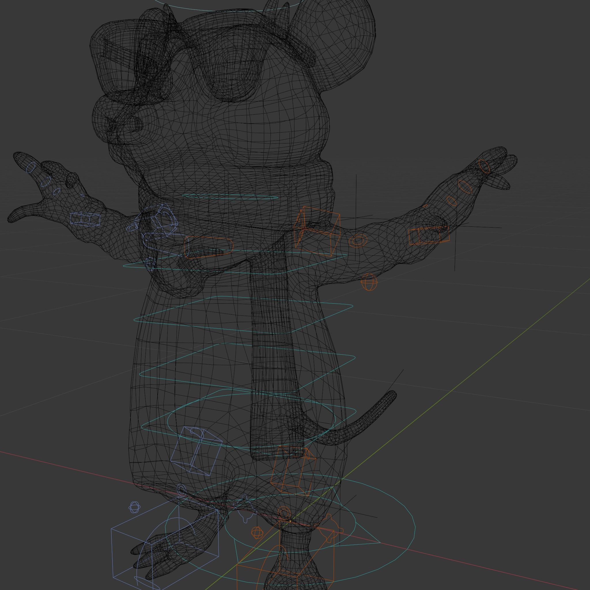 Cool Mouse Character  Rigged and Animated with Accessories Low-poly 3D model_7