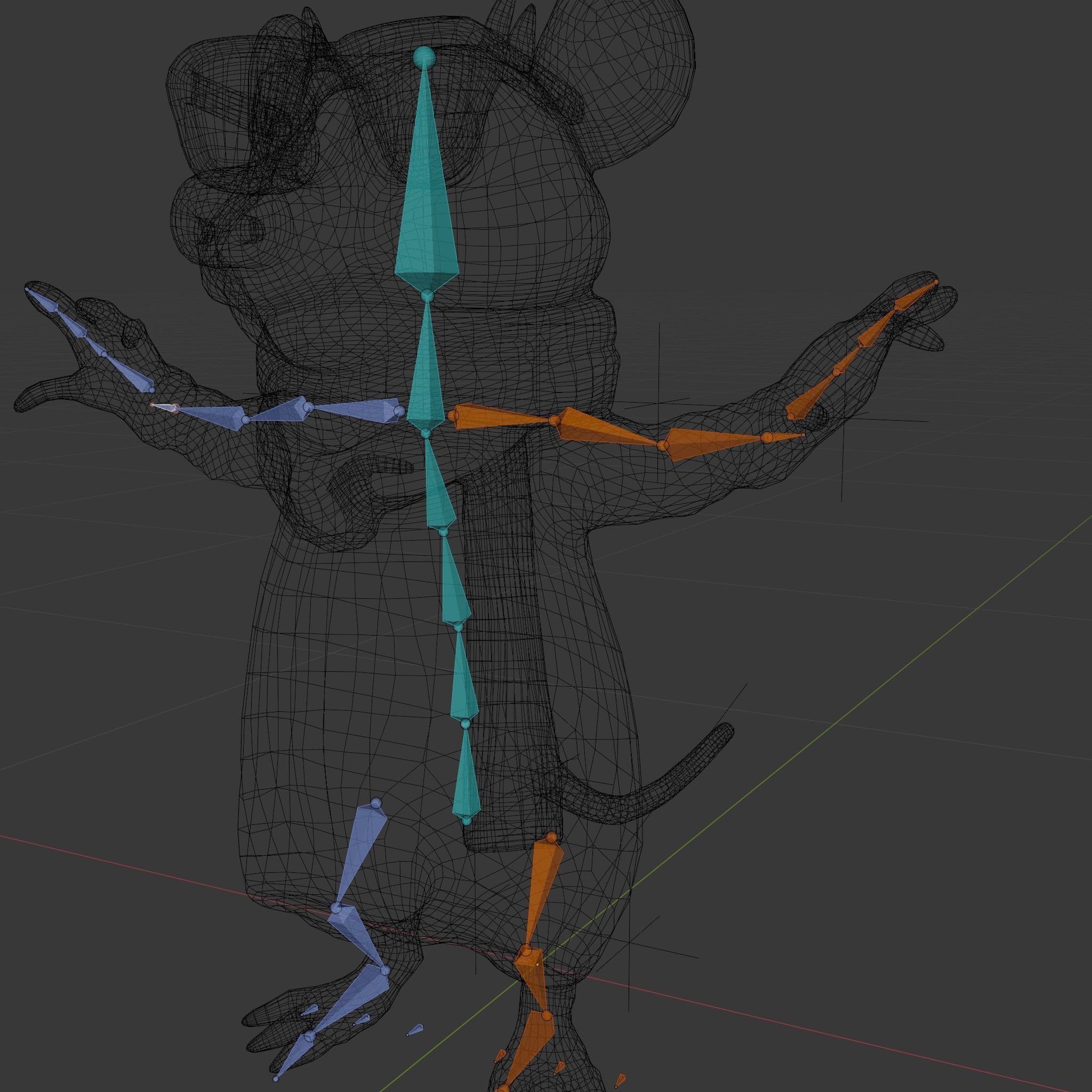 Cool Mouse Character  Rigged and Animated with Accessories Low-poly 3D model_6