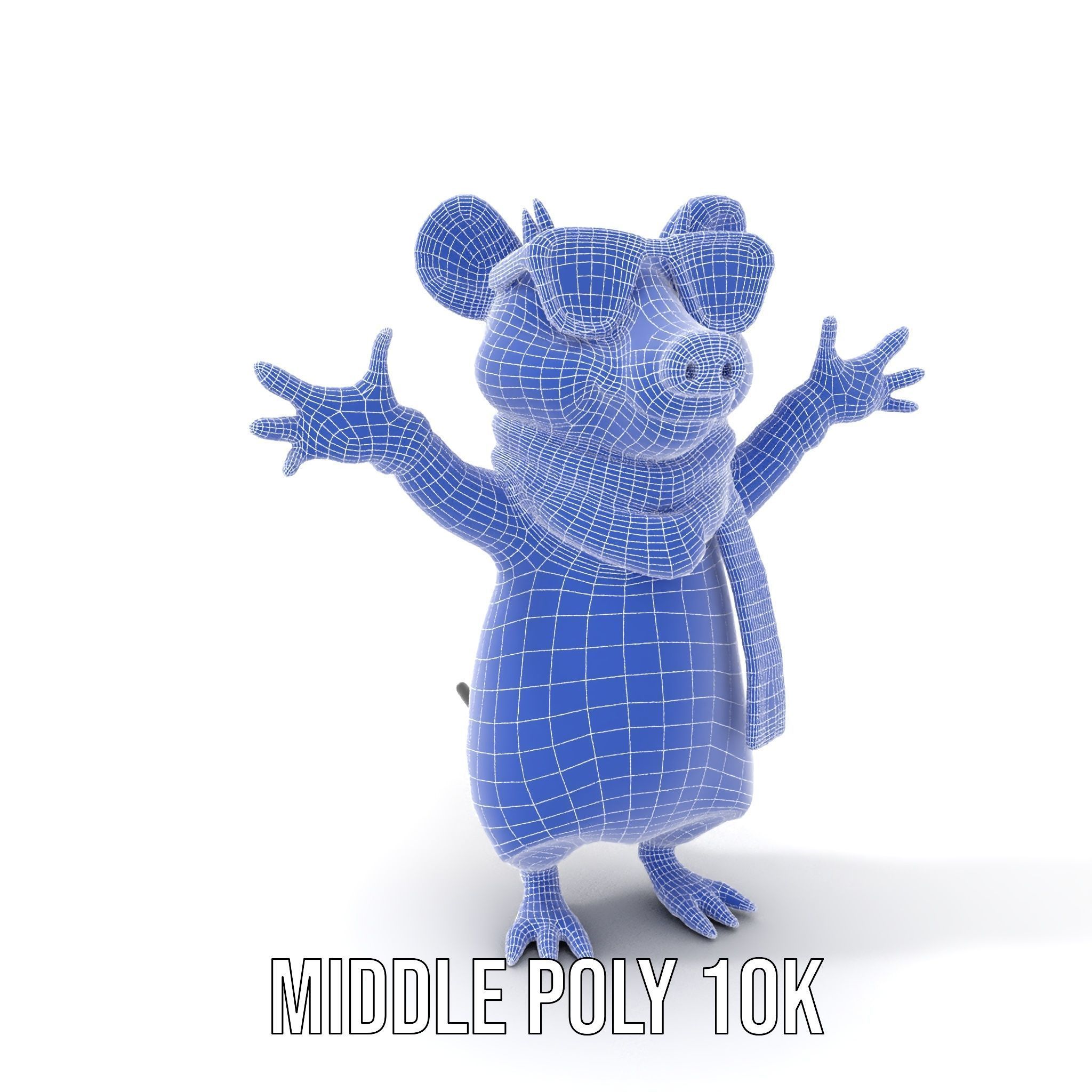 Cool Mouse Character  Rigged and Animated with Accessories Low-poly 3D model_31