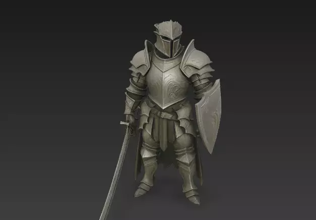 GOTHIC KNIGHT Low-poly 3D model_0