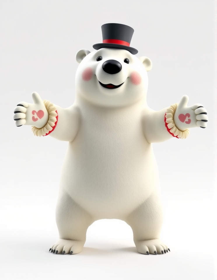 Dapper Polar Bear Model  Rigged and Animated Low-poly 3D model_3