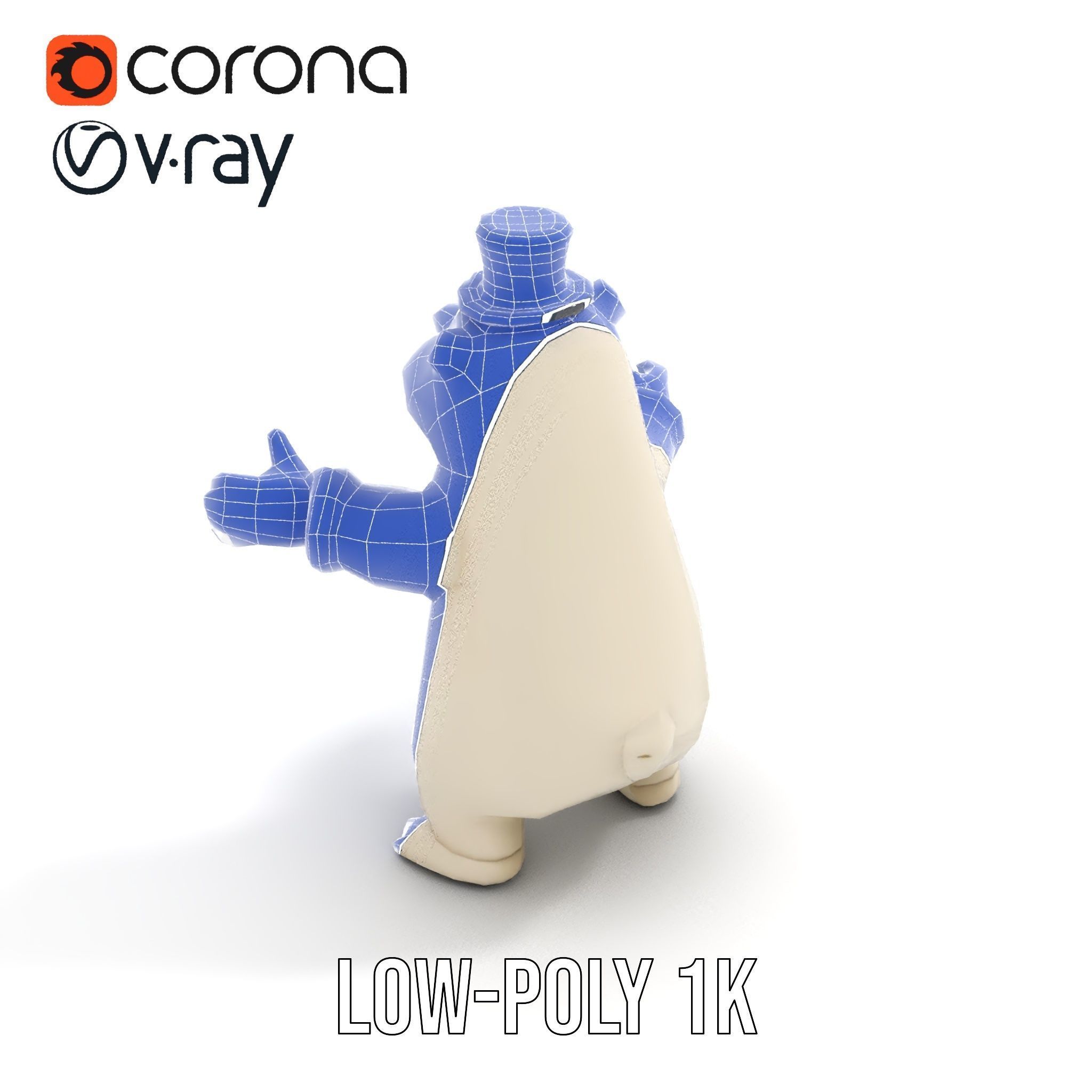 Dapper Polar Bear Model  Rigged and Animated Low-poly 3D model_8