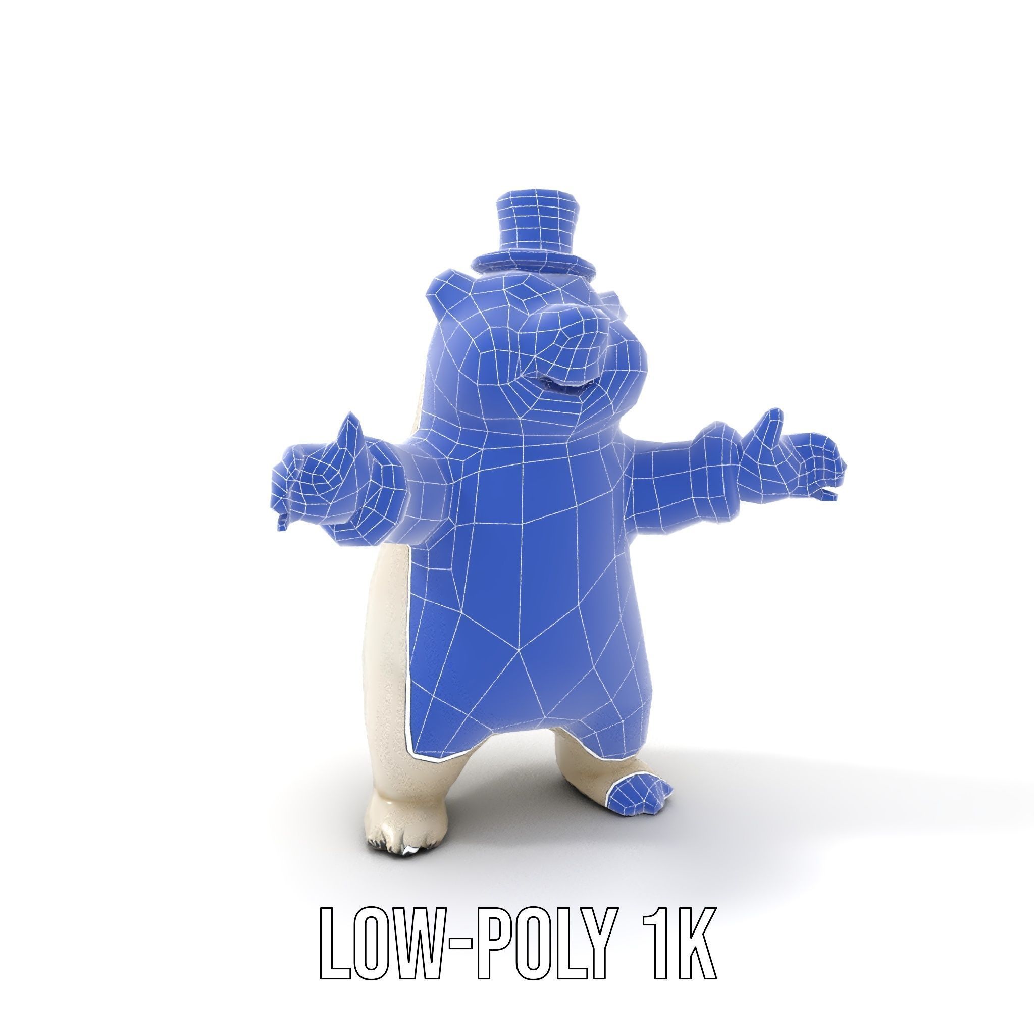 Dapper Polar Bear Model  Rigged and Animated Low-poly 3D model_26