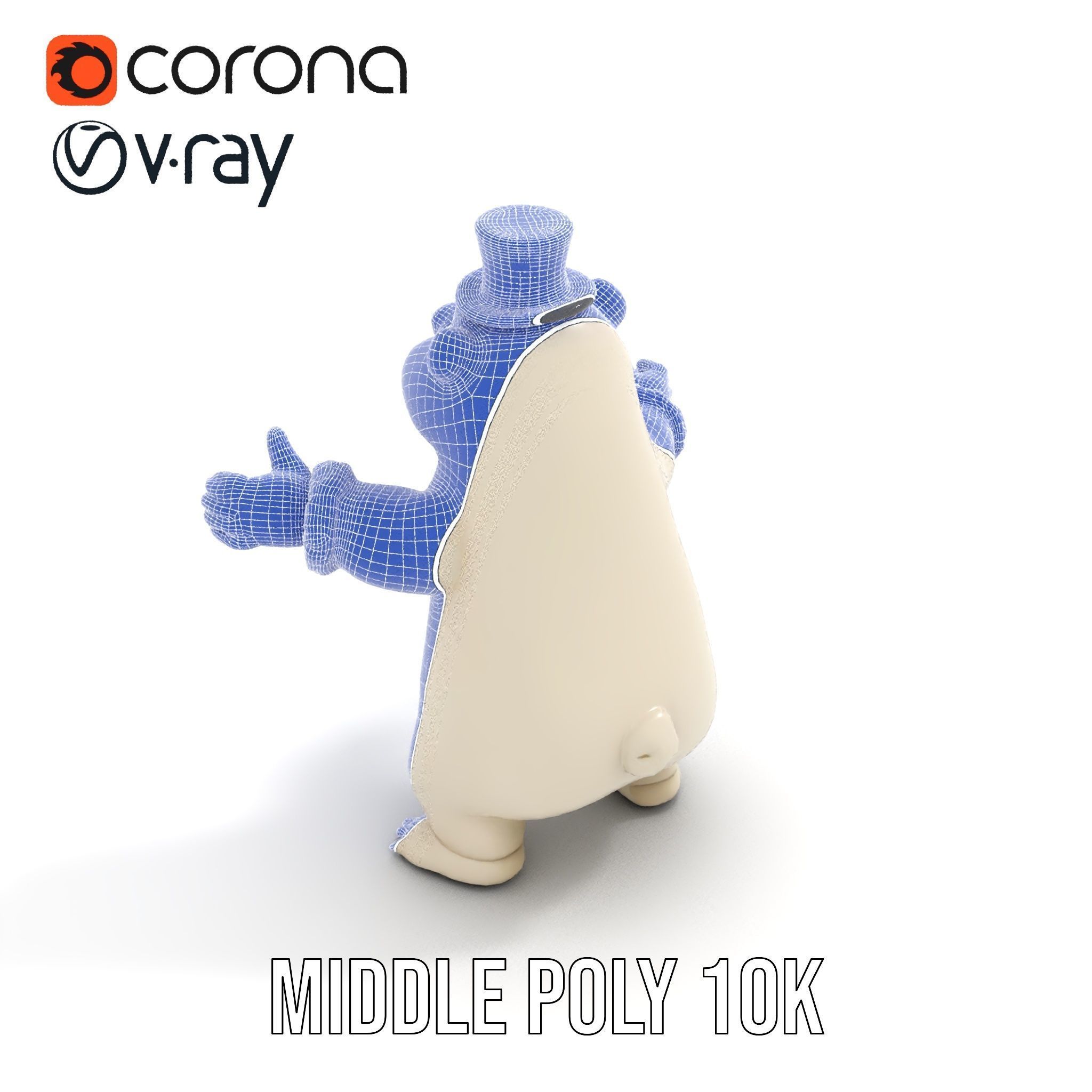 Dapper Polar Bear Model  Rigged and Animated Low-poly 3D model_35