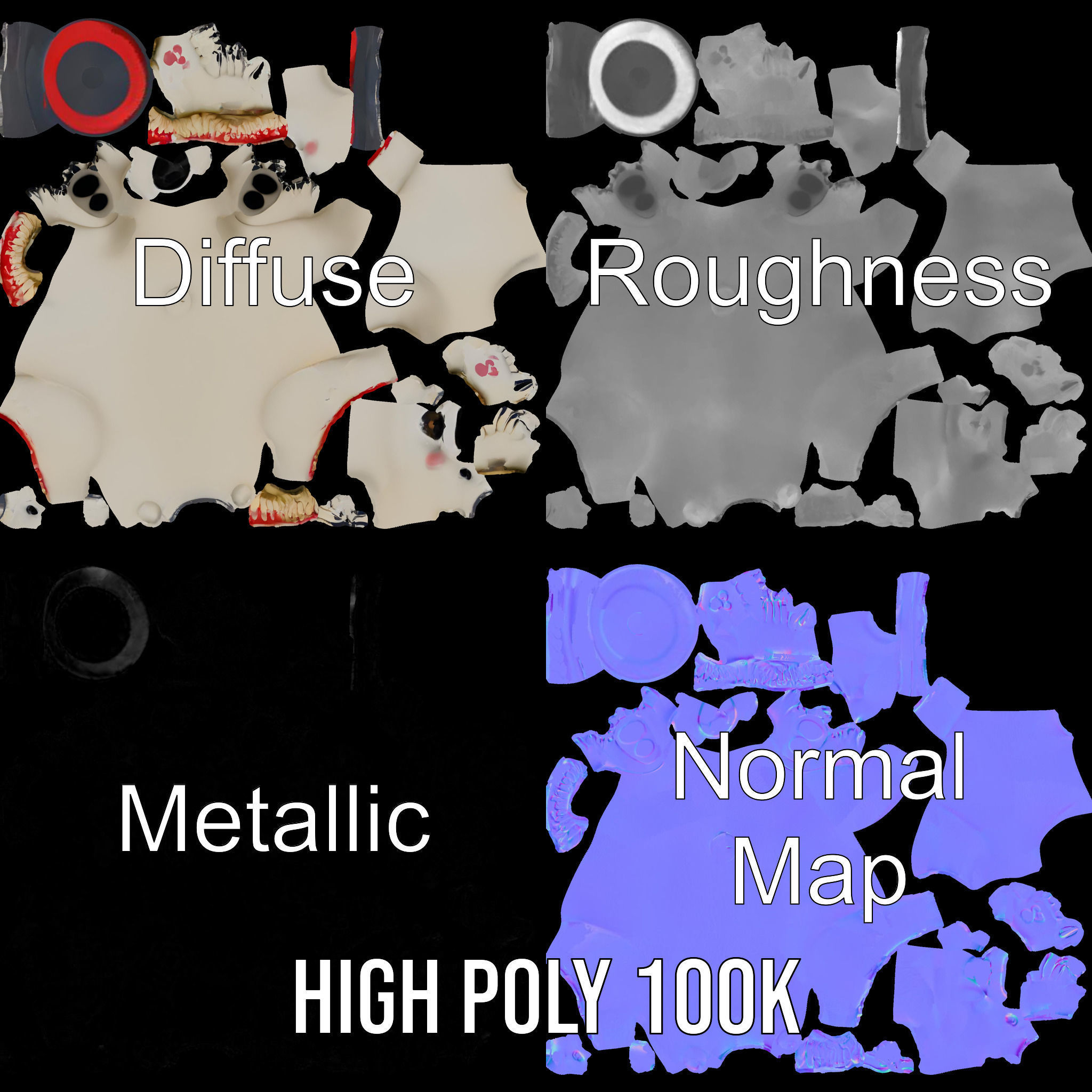 Dapper Polar Bear Model  Rigged and Animated Low-poly 3D model_4