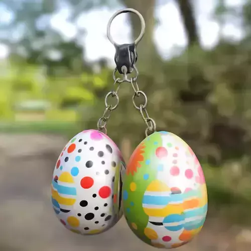 Easter Egg Keychain Low-poly 3D model