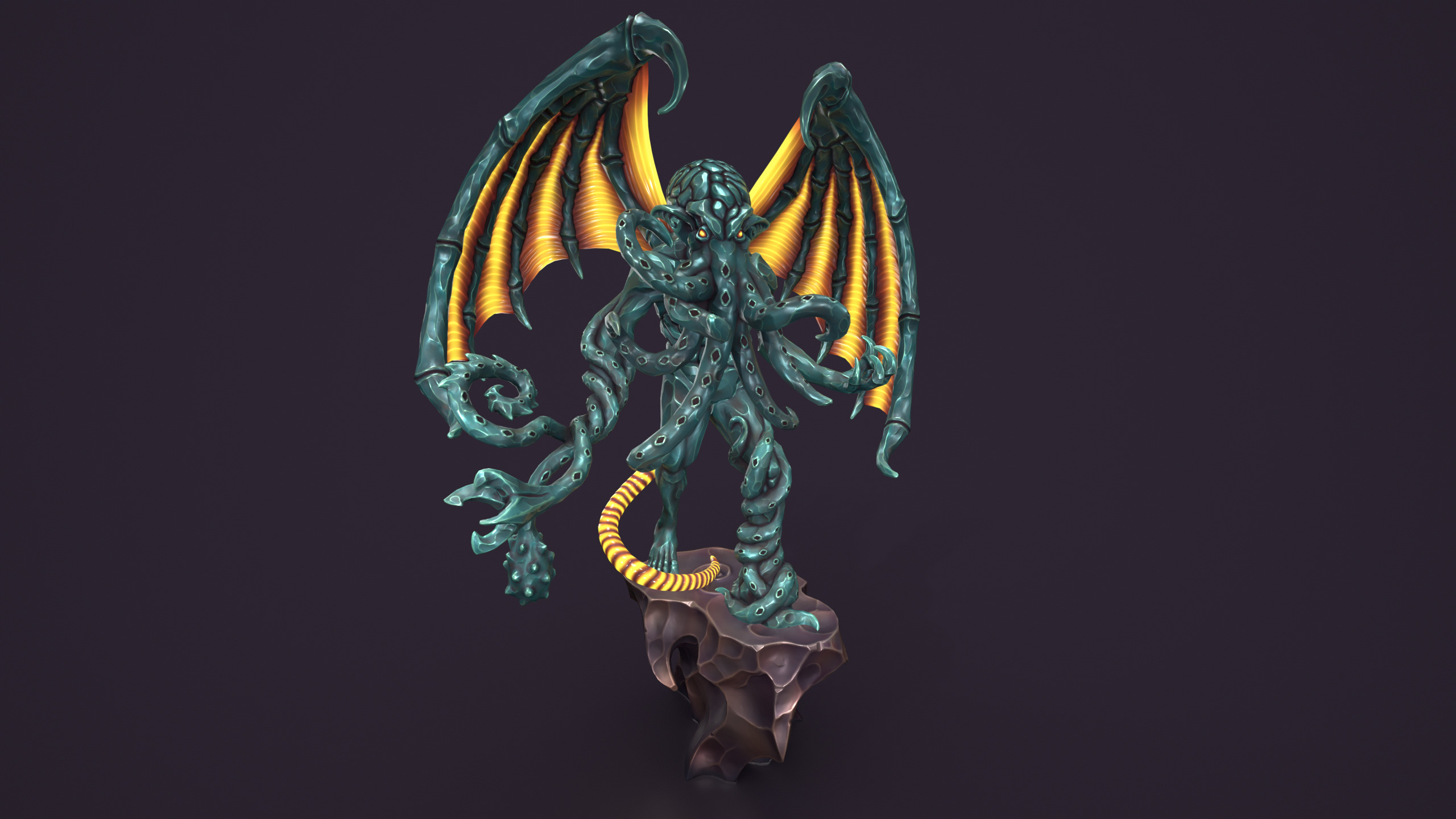 Ancient Warlord Statue Low-poly 3D model_6