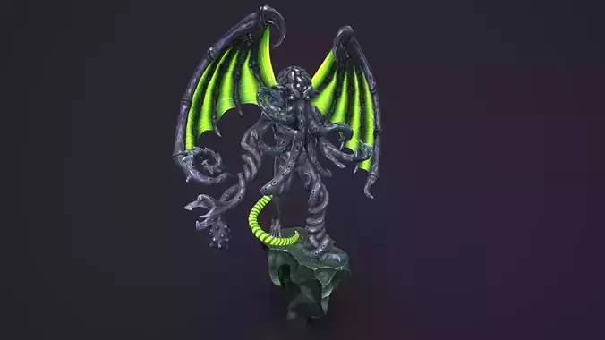 Ancient Warlord Statue Low-poly 3D model