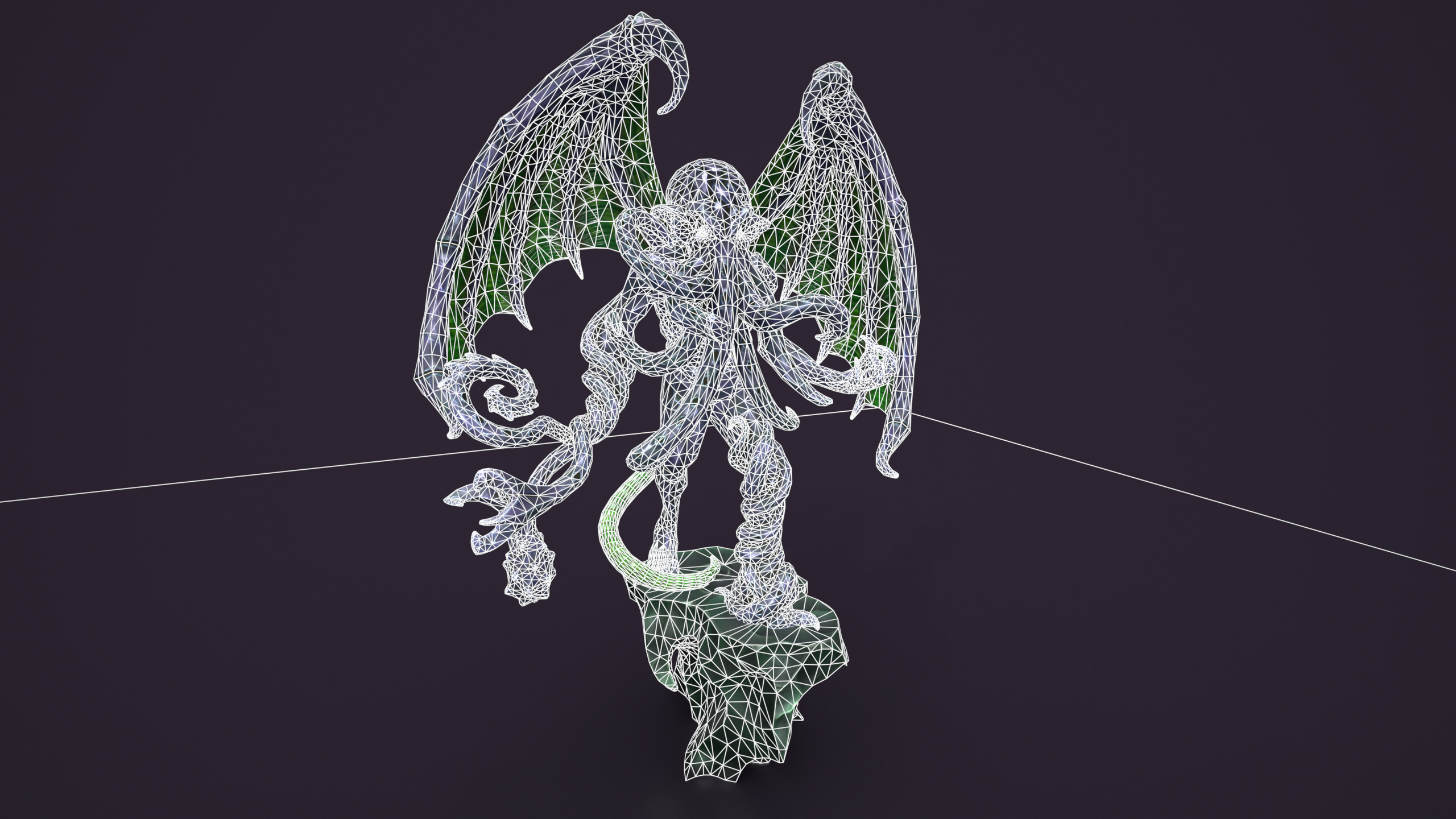 Ancient Warlord Statue Low-poly 3D model_1