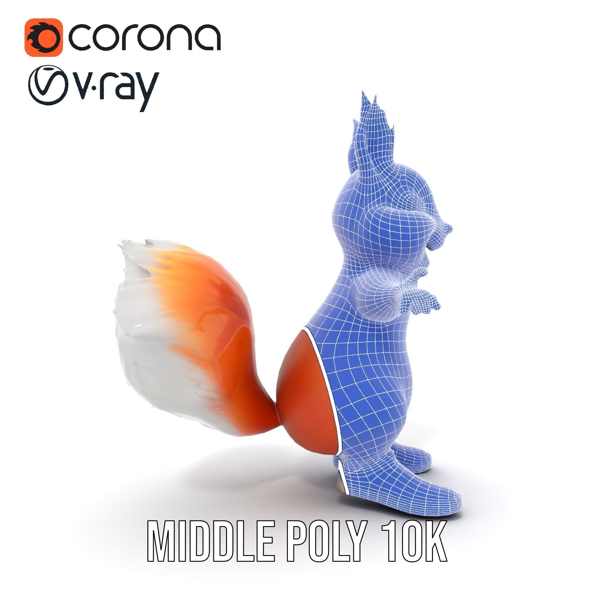 Cheerful Squirrel Character in Sneakers  Rigged and Animated Low-poly 3D model_35