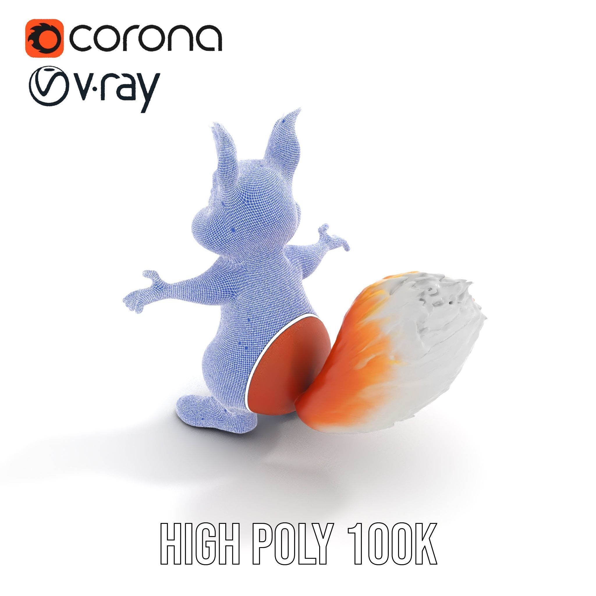 Cheerful Squirrel Character in Sneakers  Rigged and Animated Low-poly 3D model_20
