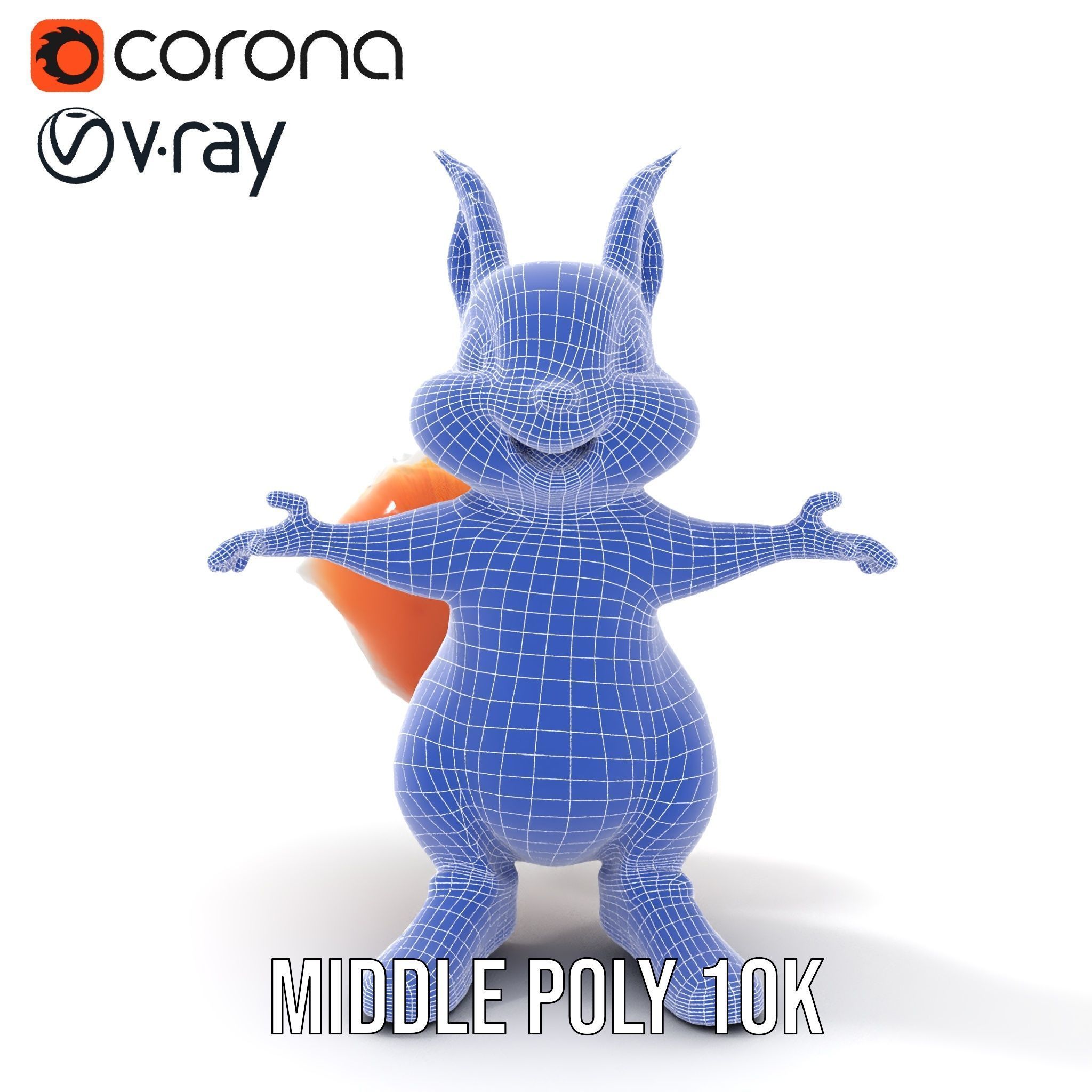 Cheerful Squirrel Character in Sneakers  Rigged and Animated Low-poly 3D model_27
