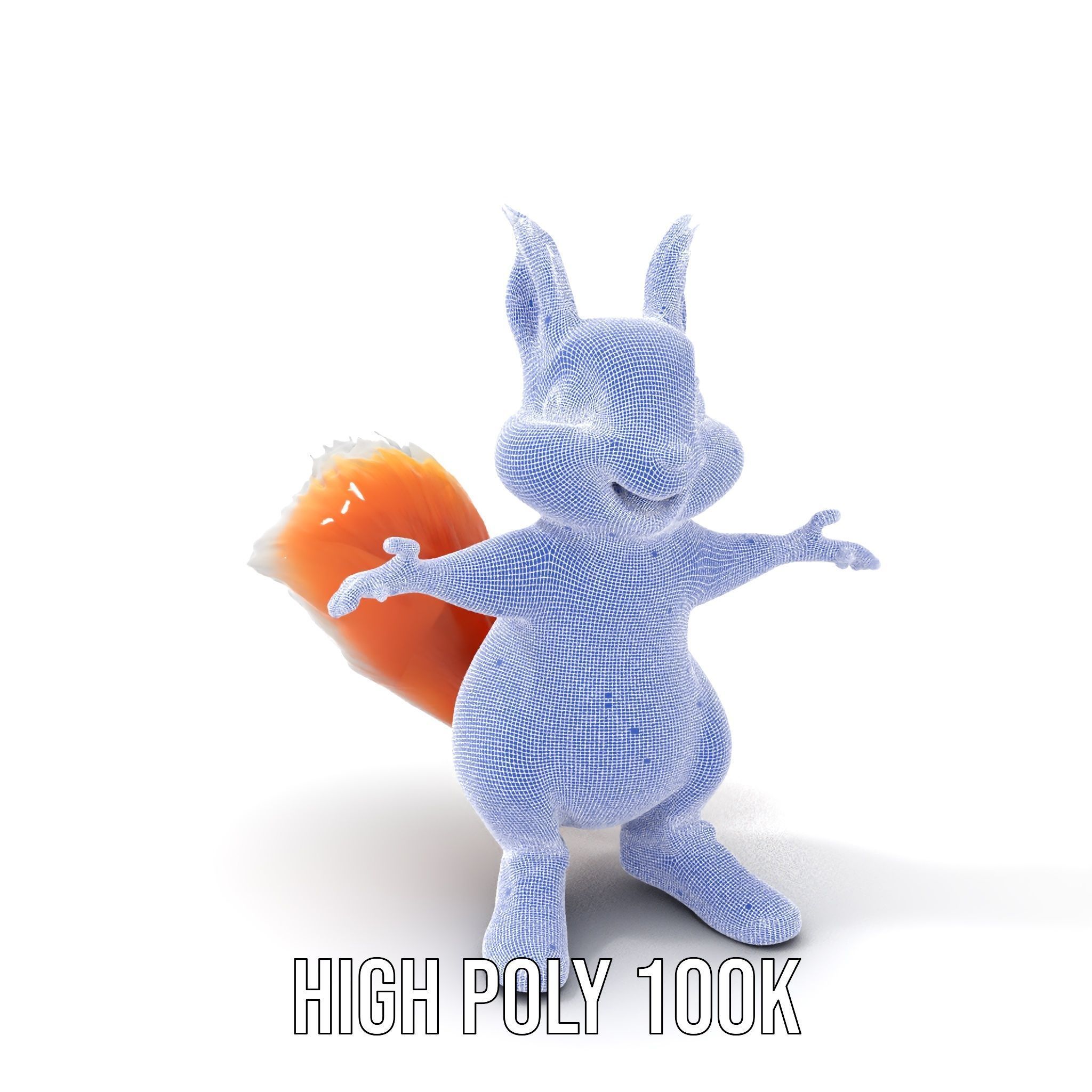 Cheerful Squirrel Character in Sneakers  Rigged and Animated Low-poly 3D model_5