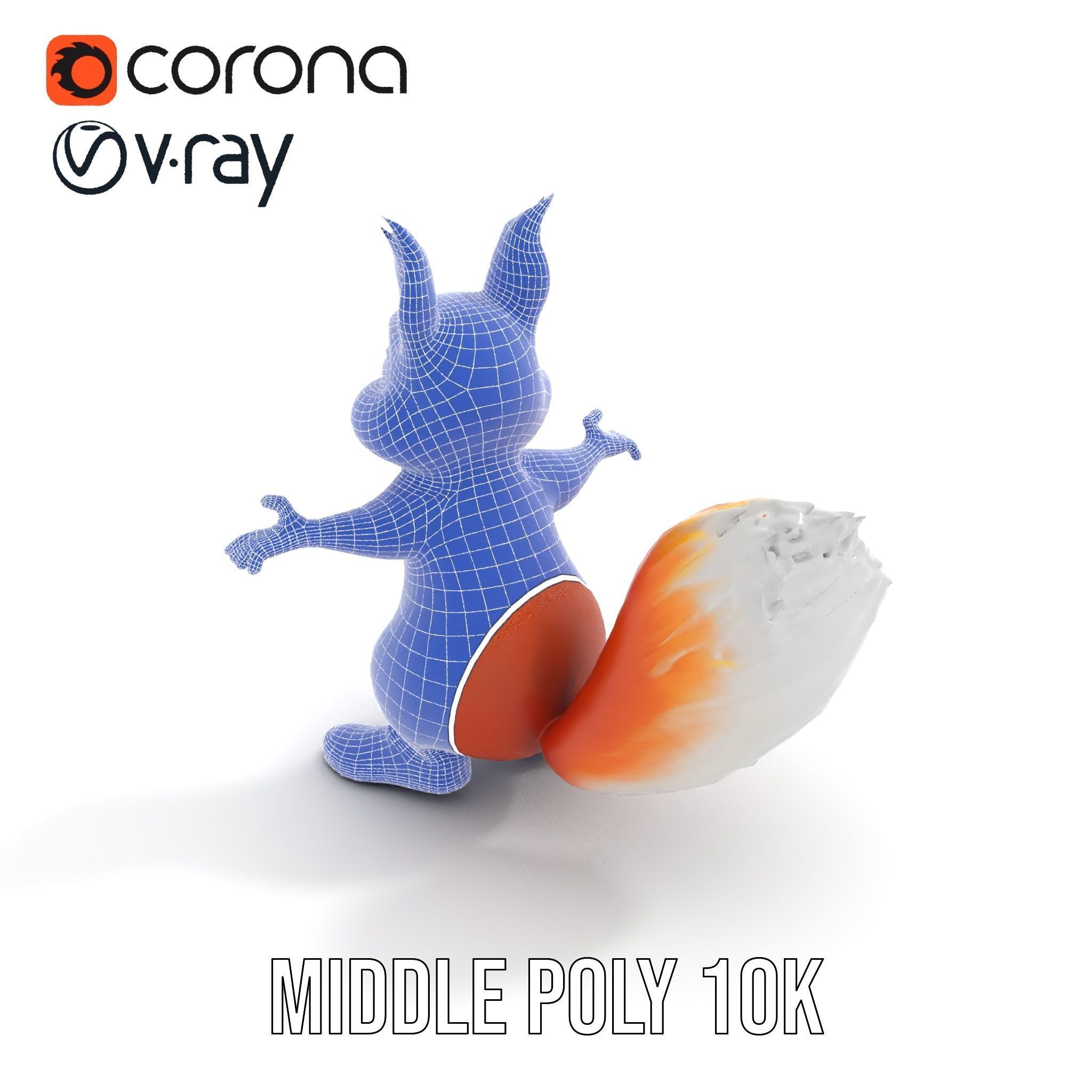 Cheerful Squirrel Character in Sneakers  Rigged and Animated Low-poly 3D model_18
