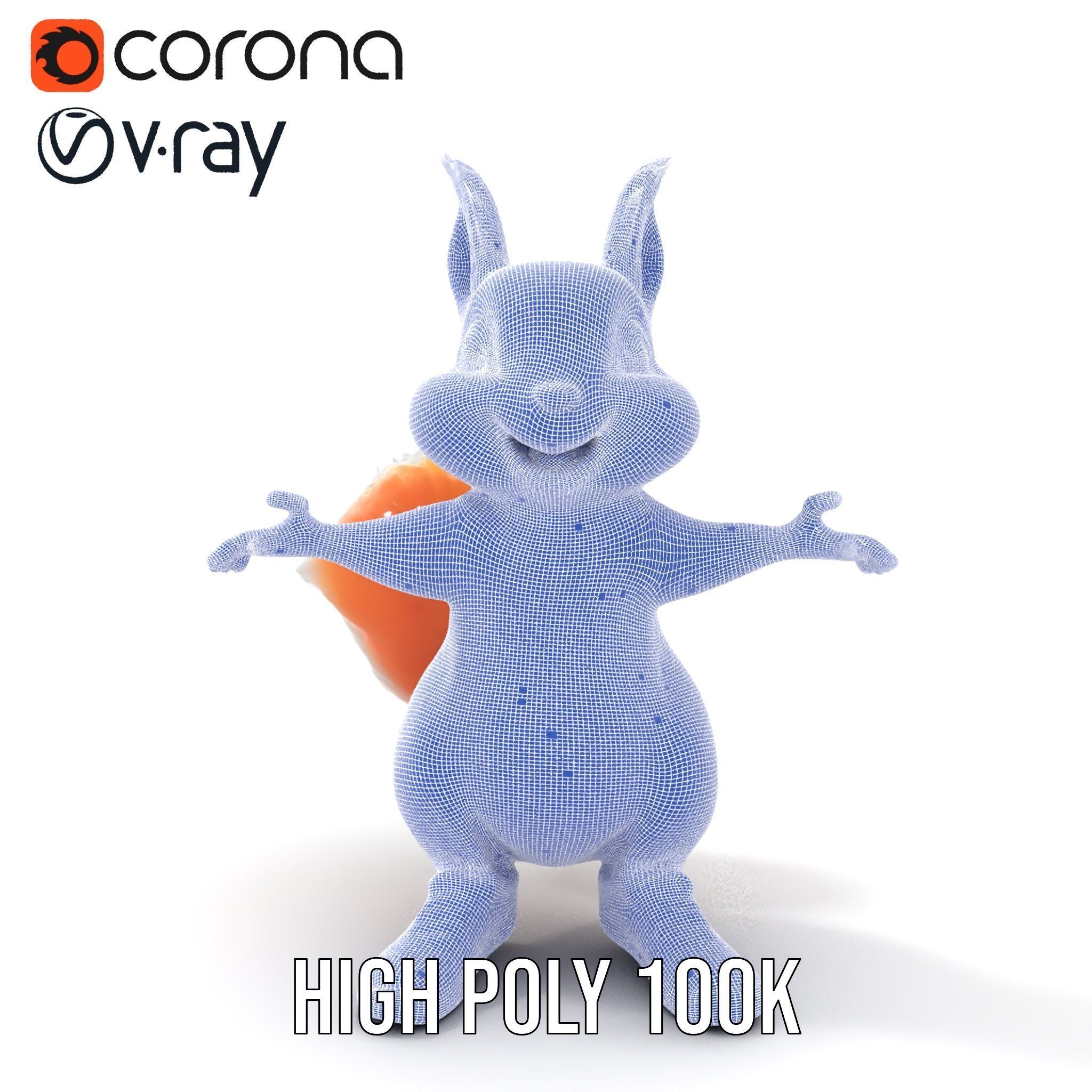 Cheerful Squirrel Character in Sneakers  Rigged and Animated Low-poly 3D model_29