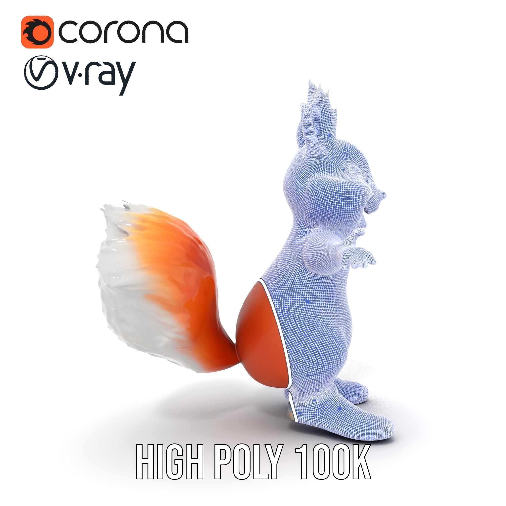 Cheerful Squirrel Character in Sneakers  Rigged and Animated Low-poly 3D model_34