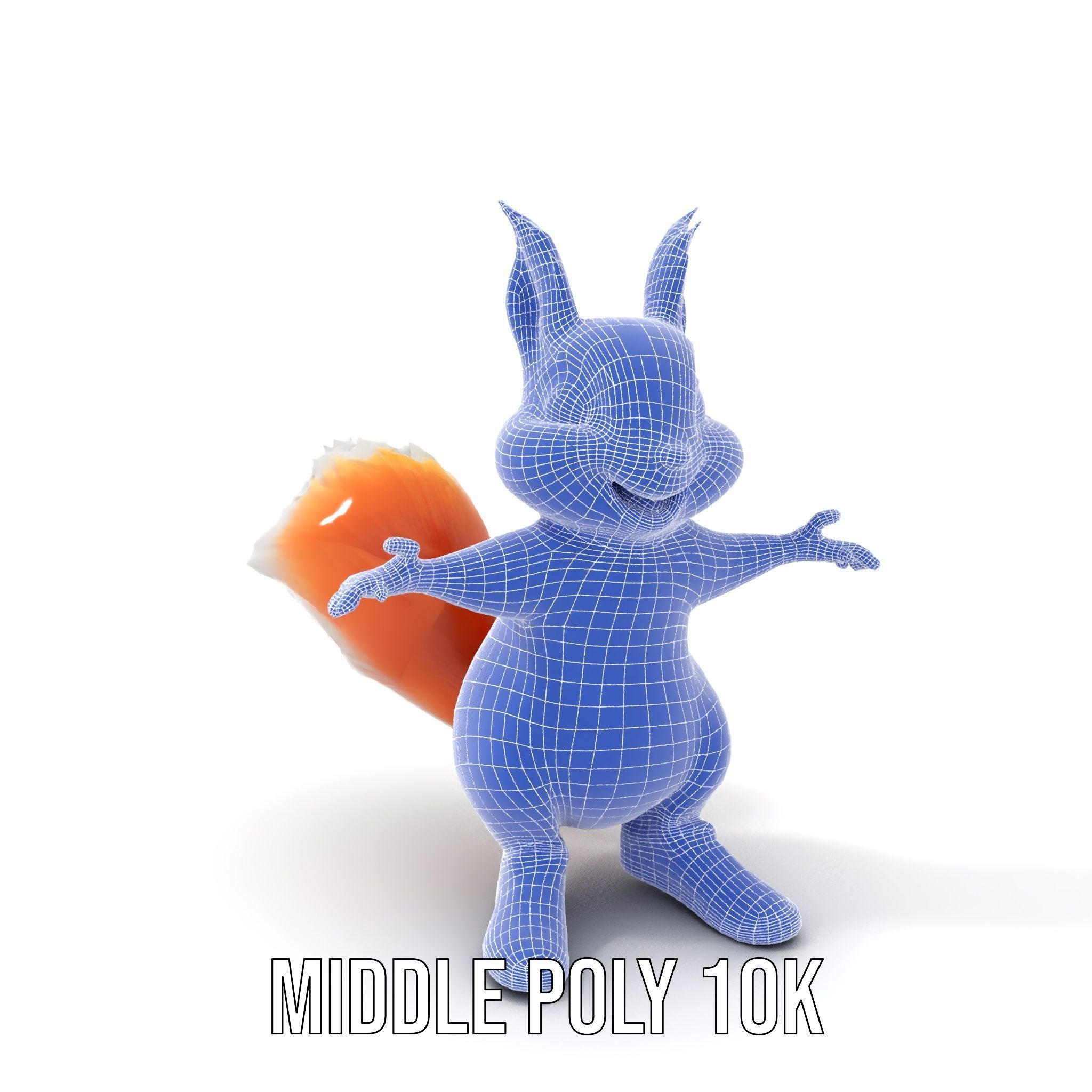 Cheerful Squirrel Character in Sneakers  Rigged and Animated Low-poly 3D model_13