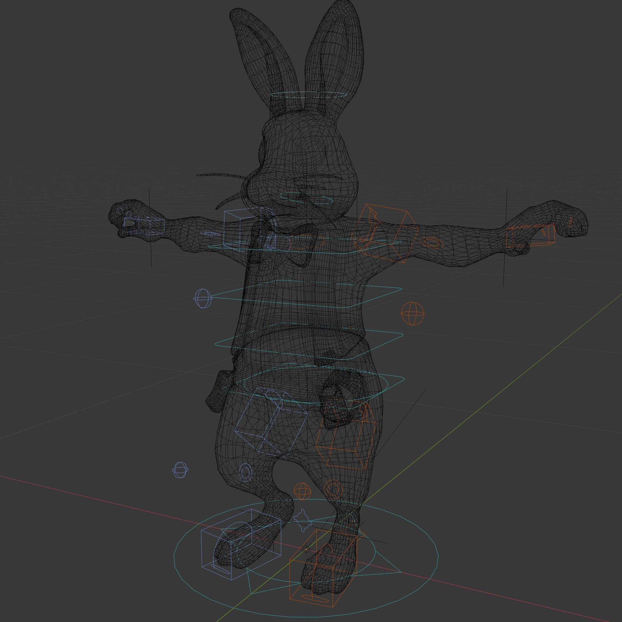 Charming Rabbit Character Rigged and Animated with Outfit and... Low-poly 3D model_6