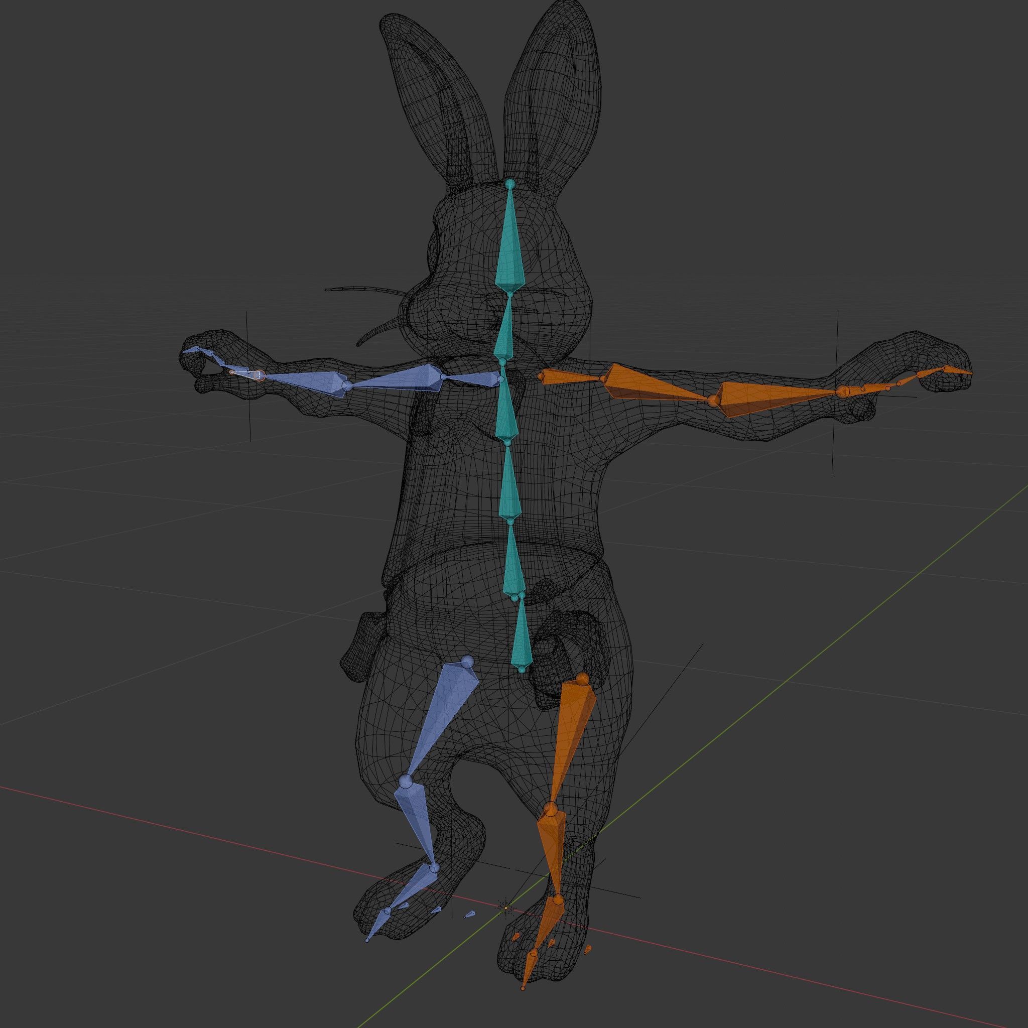 Charming Rabbit Character Rigged and Animated with Outfit and... Low-poly 3D model_7
