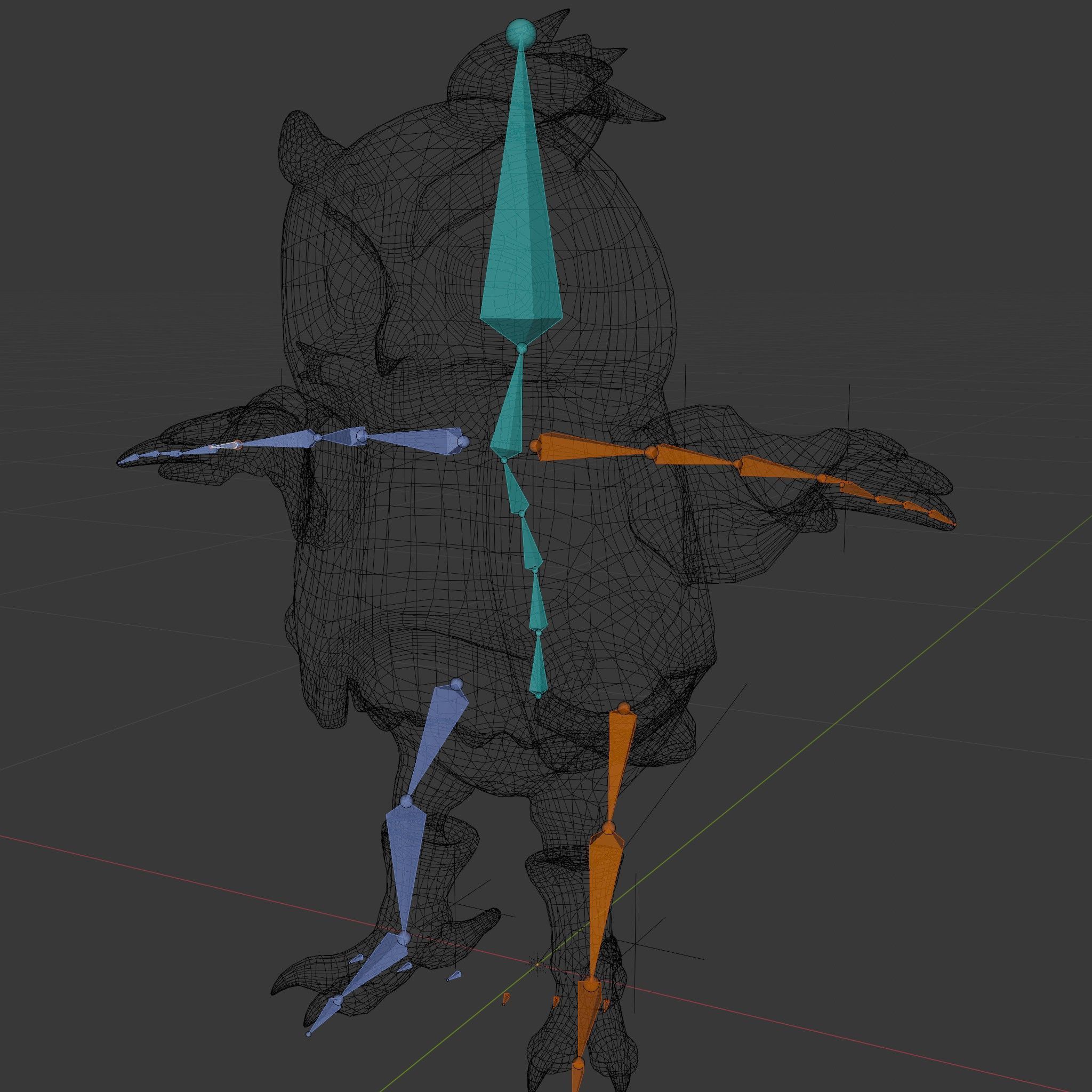 Animated Rigged Owl Character Model with Vest and Boots Low-poly 3D model_6